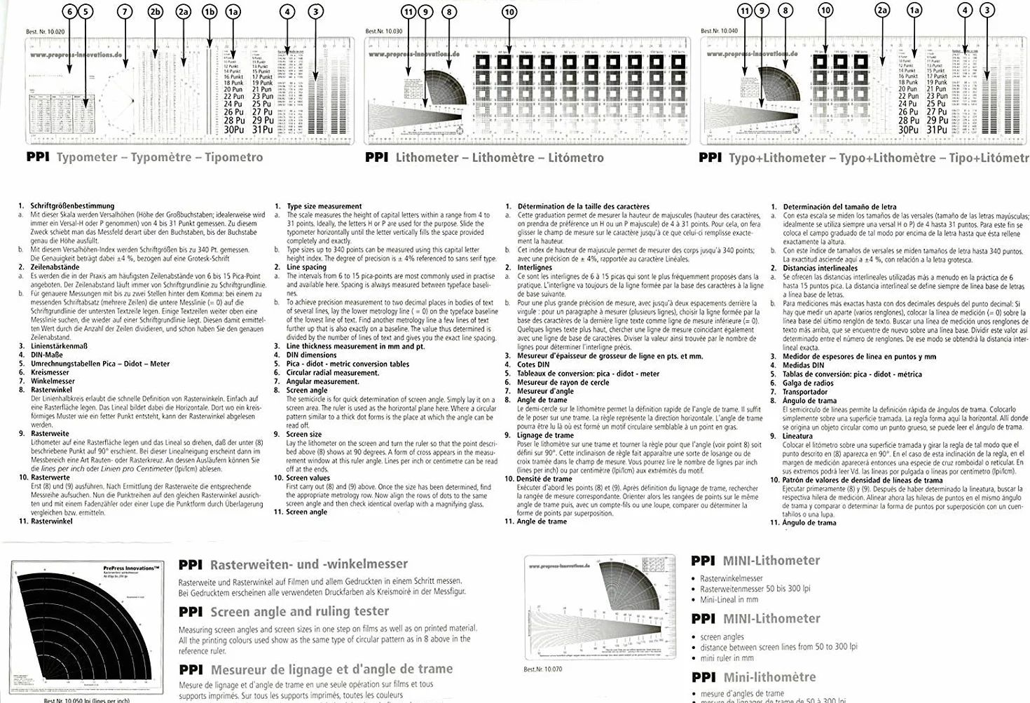 DCS tipógrafo typometer