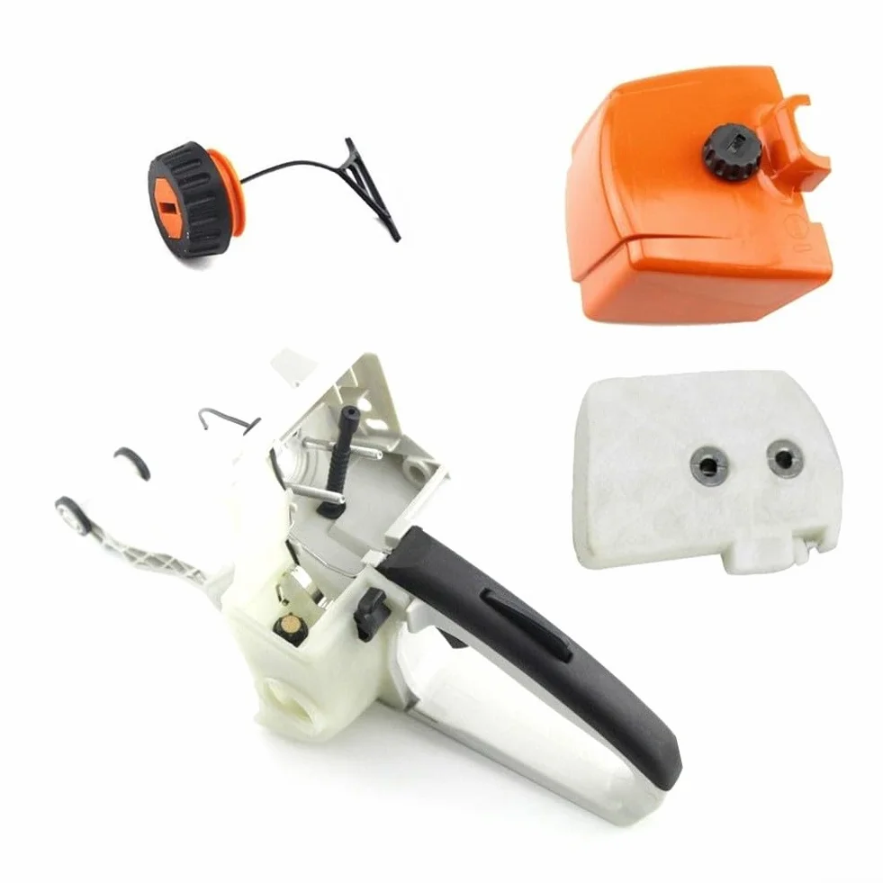 Juego de carcasa de tanque de mango trasero con componentes del sistema de filtro, kit de repuesto para motosierra 038 038AV MS380