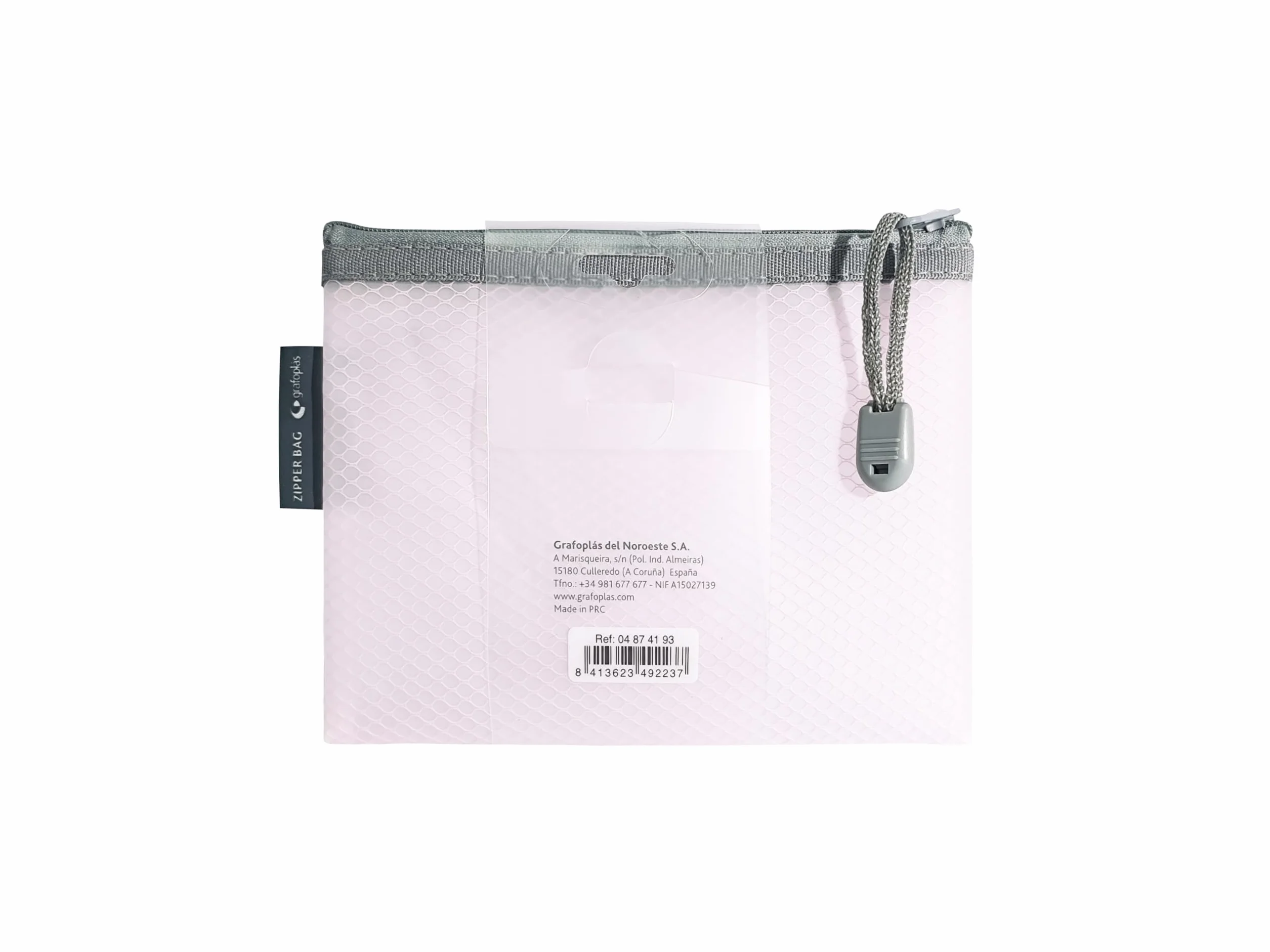 Grafoplas Pack de 5 Bolsas con Cremallera EVA Soft a6, Rosa Pastel, Tacto Suave, Zipper Bags Hechas con Goma EVA Transparente, Ideal para Transportar y Proteger Todo Tipo de Artículos y Documentos