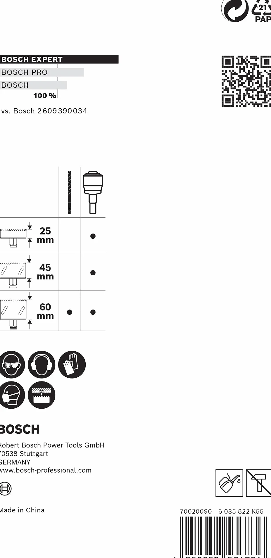 Bosch Professional 2x Adaptadores de sistema para sierra de corona Expert Power Change Plus (accesorios Taladro de impacto rotativo), Black, Adaptadores de sistema para sierra de corona, Ø 7,15 mm