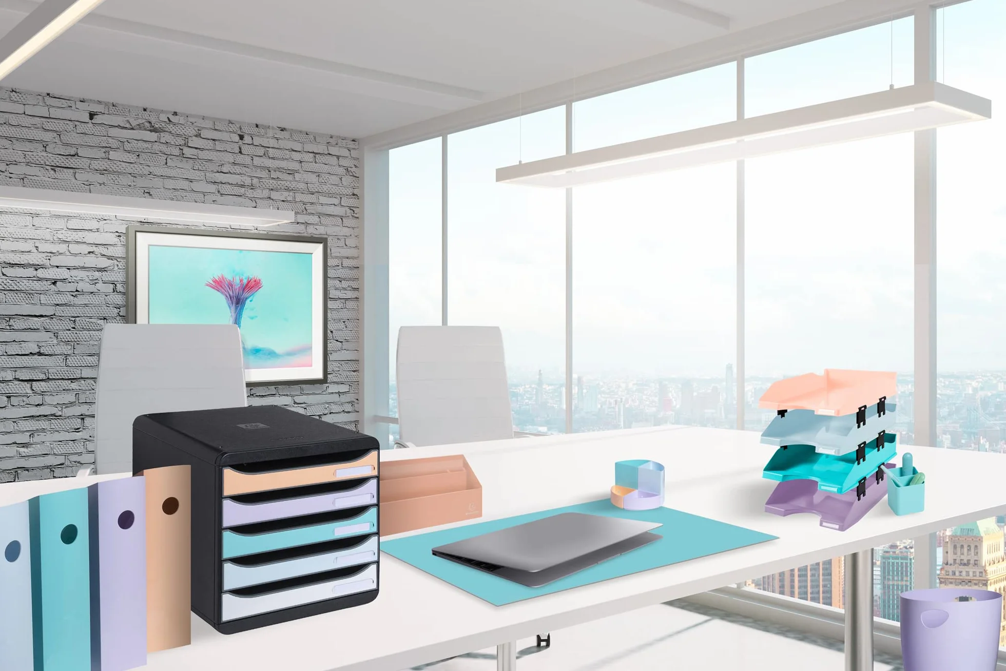 Exacompta STORE-BOX multi 7 cajones finos 4 cajones altos 27x35.5x27.1 cm horizontal