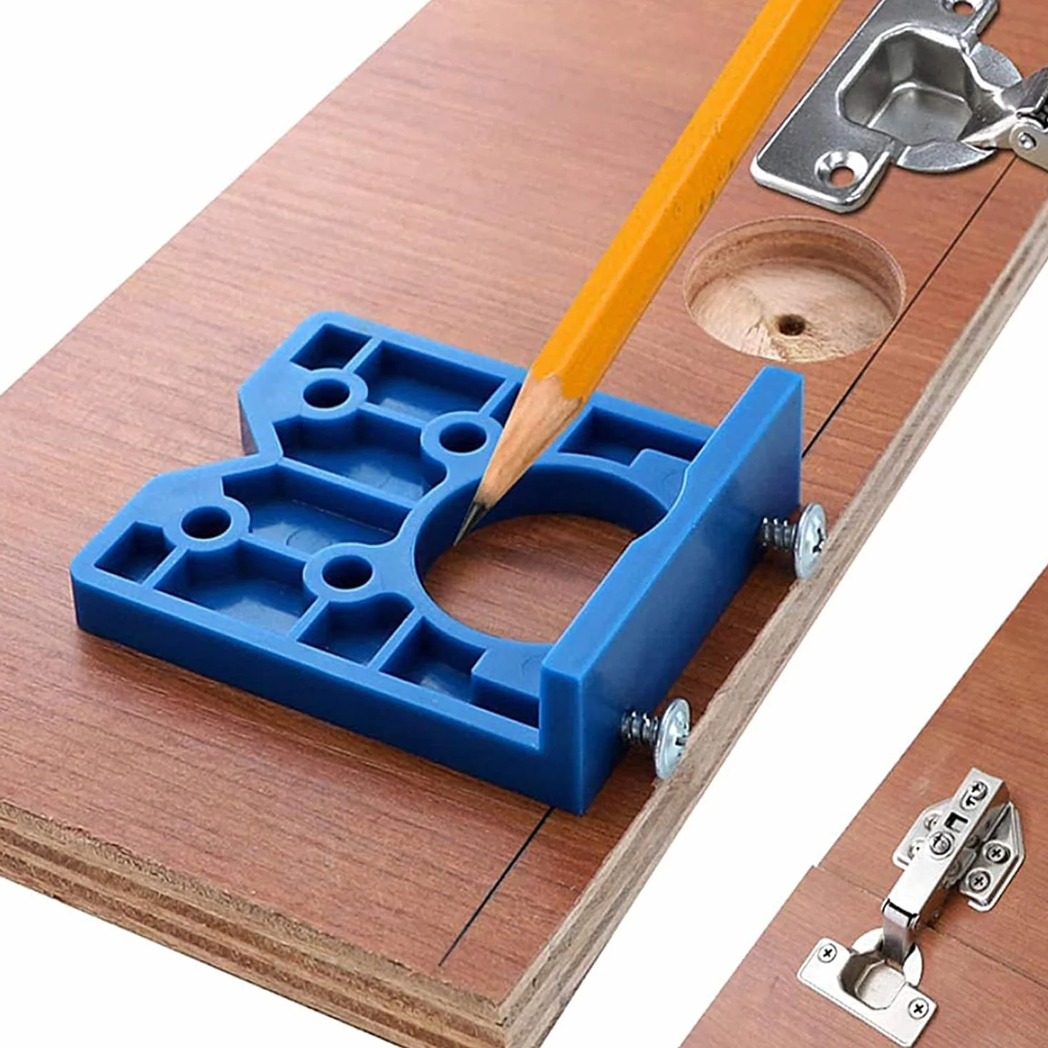 Treki Guía de Broca de Perforación de Bisagra 35mm Brocas de Plantilla de Bisagra Forstner para Bisagras de Gabinete Placas de Montaje Carpintería Bricolaje Muebles de Ventana