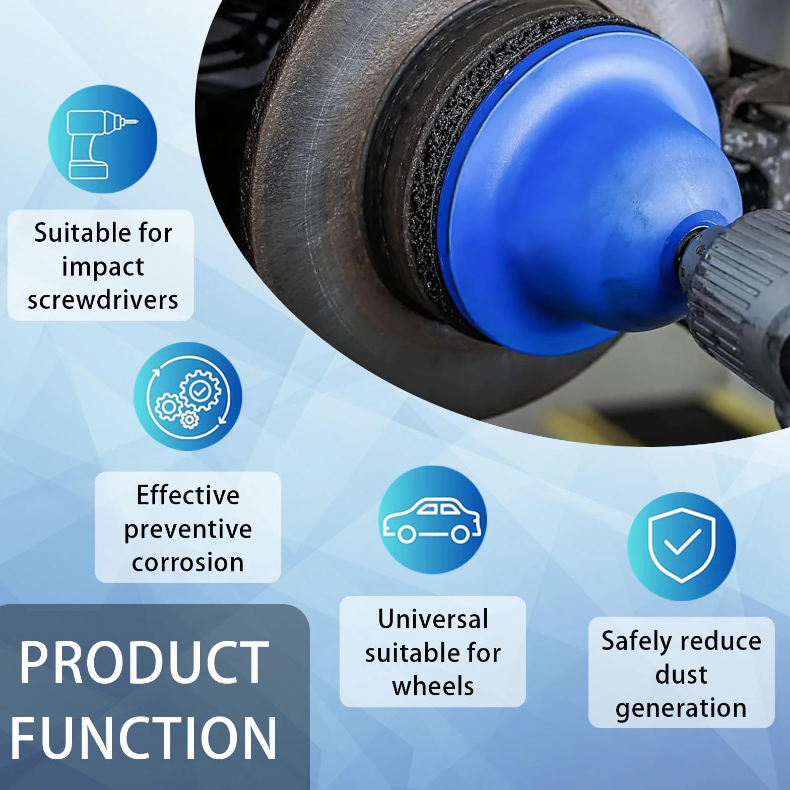 Rectificadora de Cubos de Rueda, 90-150 mm Rectificadora de Cabezal Esférico para Coche Accesorio de Rectificado Multiherramienta con Accionamiento Cuadrado de 1/2"