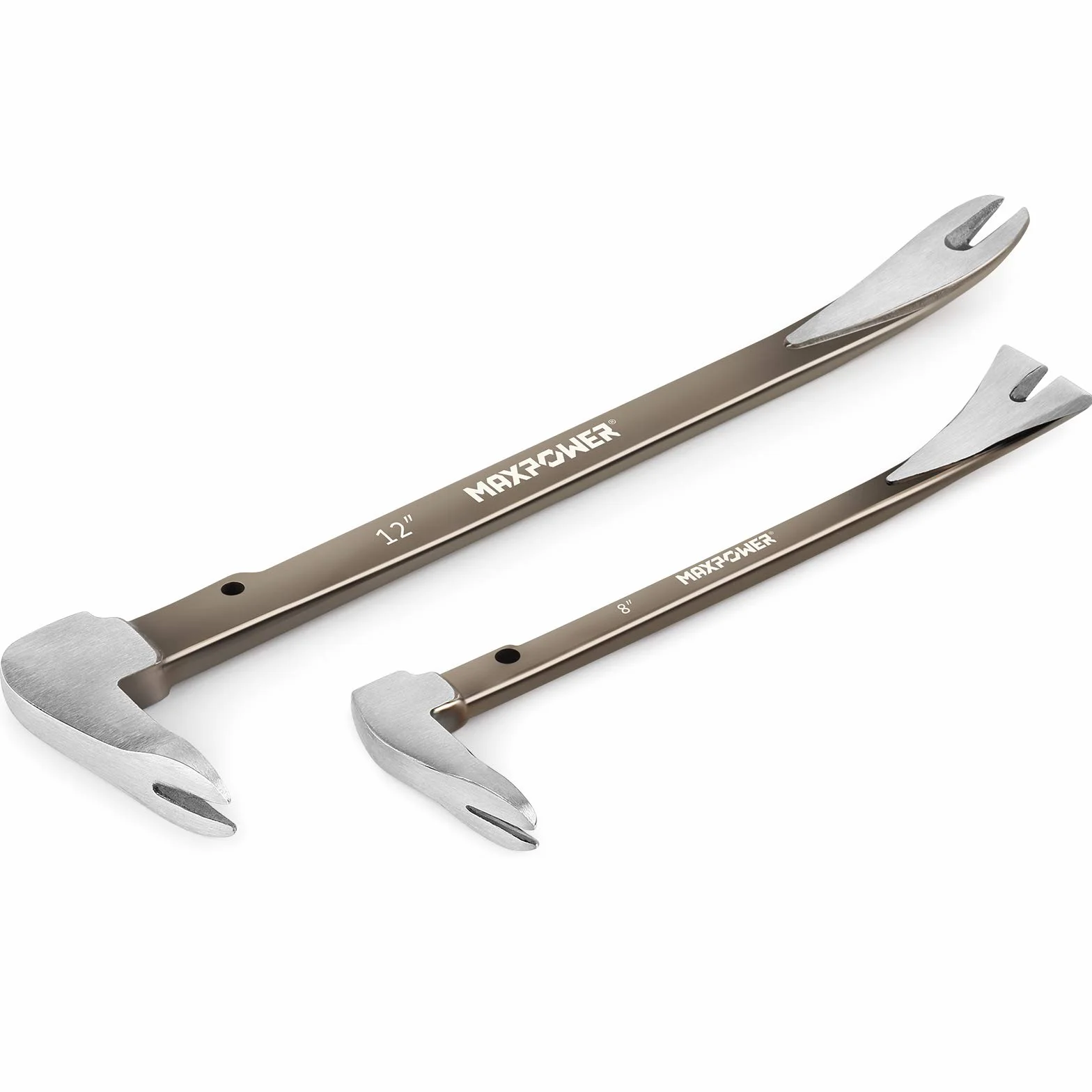 MAXPOWER Palanca para Quitar Clavos, Pie de Cabra, Set de 2 Piezas, 210mm y 300mm