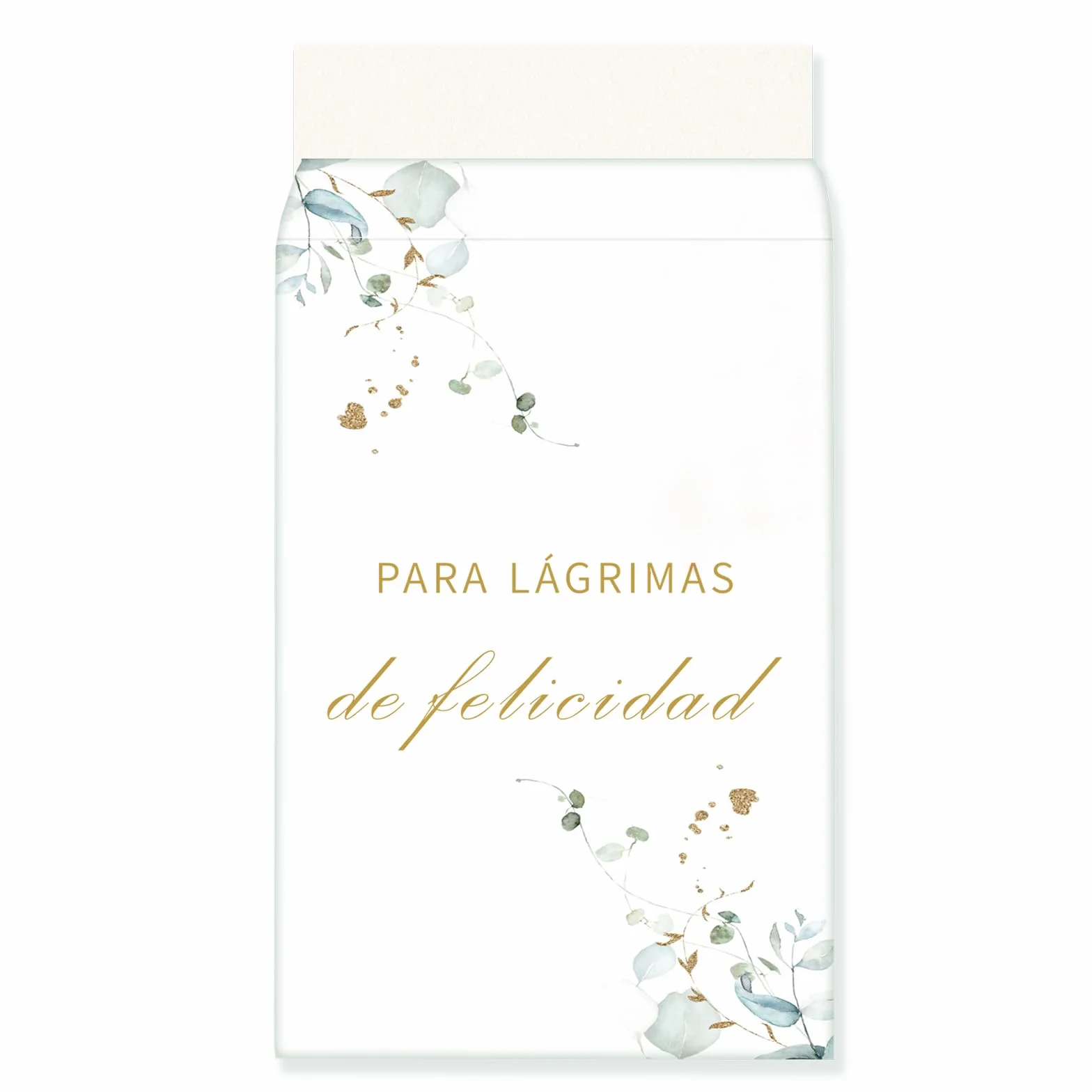 Lágrimas de Felicidad Boda Sobre para Pañuelos Detalles, 120 Pcs Pañuelos en Español para Bodas de Invitados