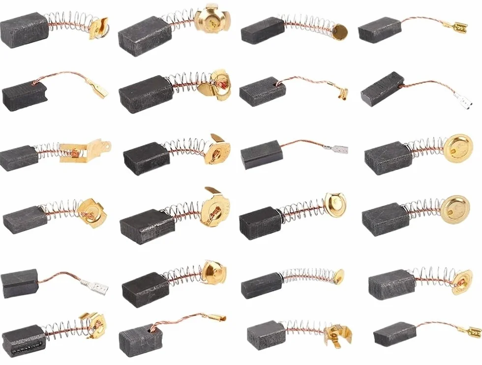 Juego de 10 cepillos de carbono para motor, piezas de repuesto, amoladora angular, cepillo de carbono, máquina pulidora (tamaño 6)