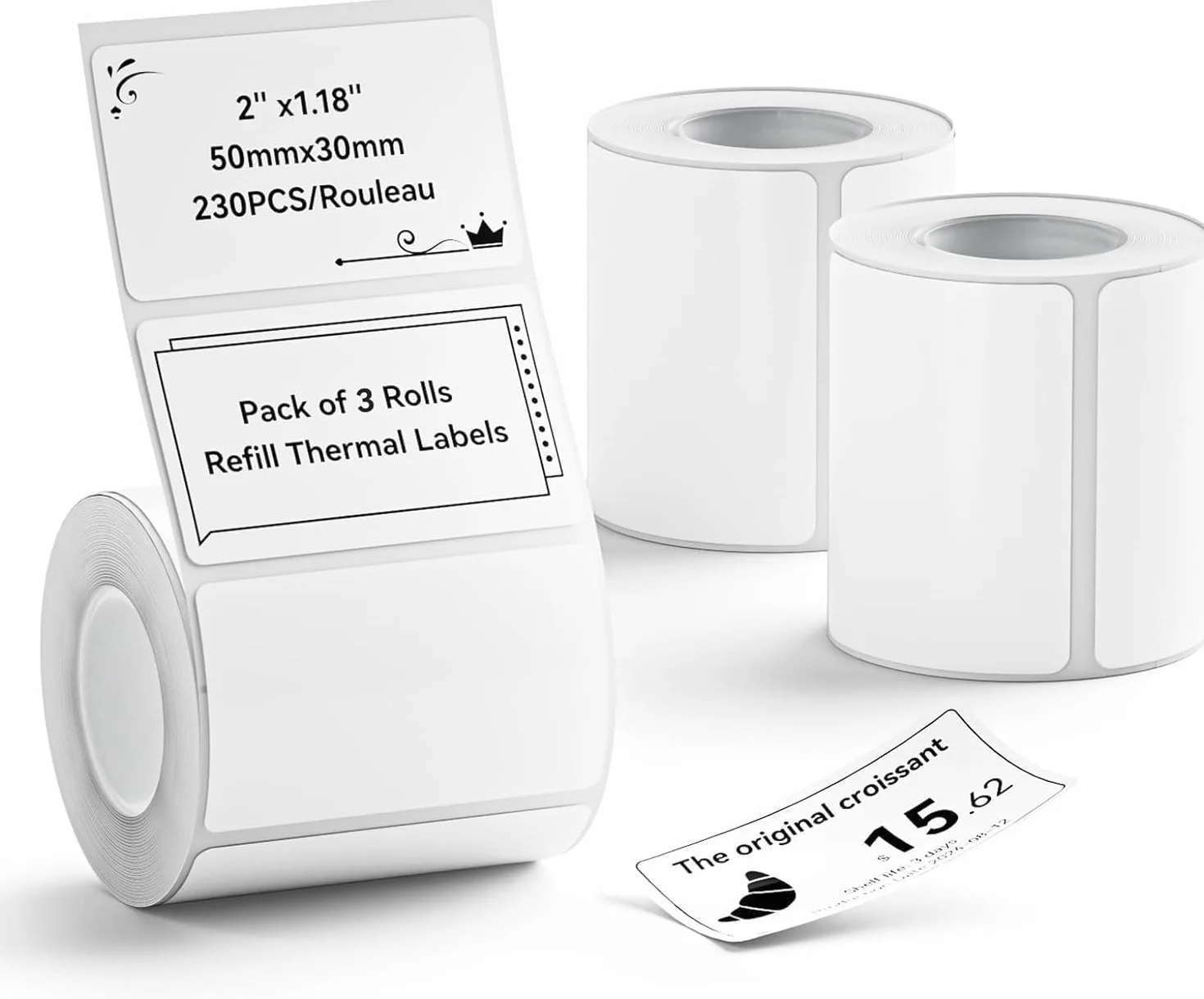 NIIMBOT 50 x 30 mm Rollos Etiquetas Impermeables para B1/B1 Pro/B2/B2 Pro/B21/B21 Pro/B3S