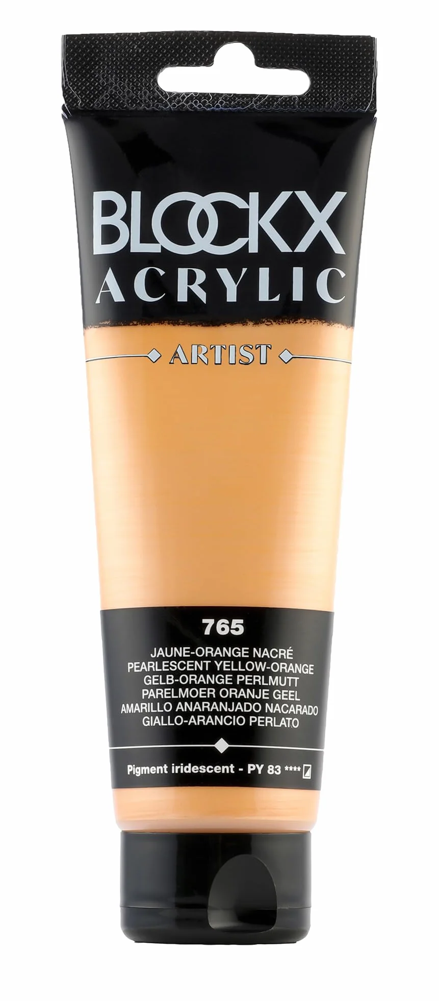 Blockx 60765BXC Acrylique Fine Semi-opaque et Satinée Jaune-orange nacré 120ml