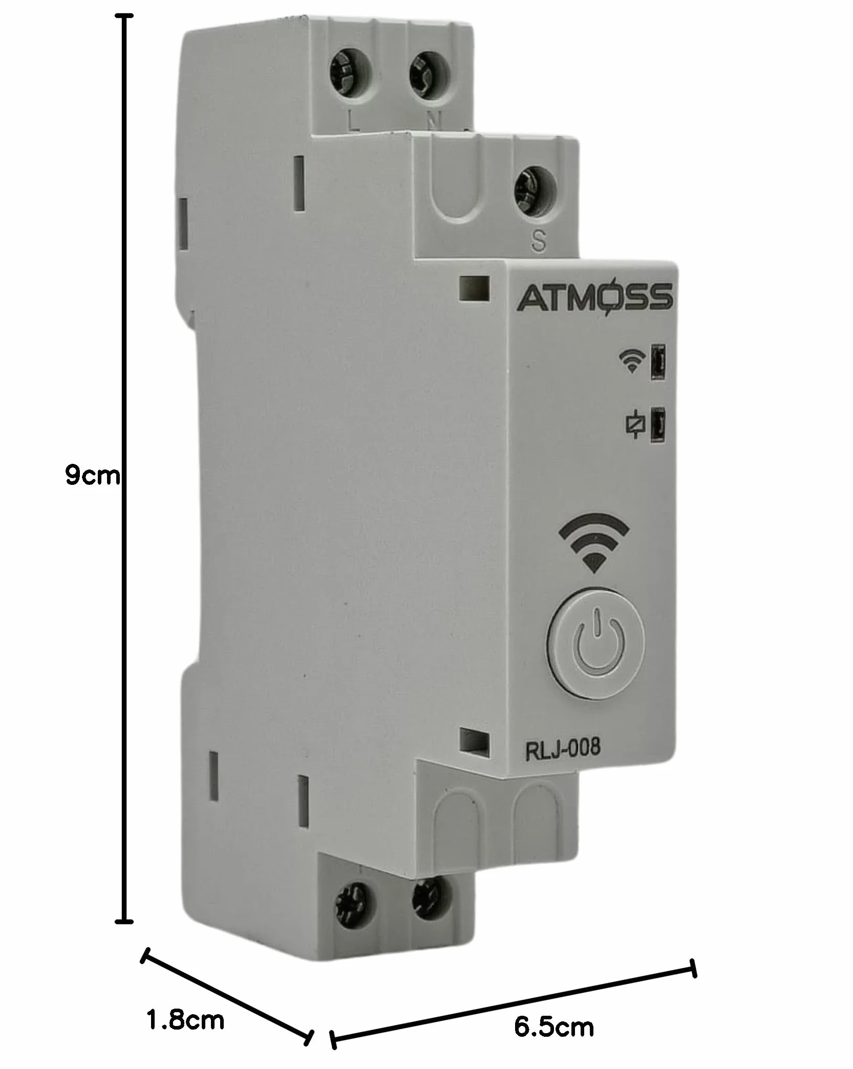 RASMACOR | Interruptor Horario Astronómico Digital WiFi RLJ-008 | Reloj Diario/Semanal - Multifunción con Reserva WiFi 1CH 16A | CA/CC 48-240 V (CA 50/60 Hz) | 1 Módulo | Dimensiones 65x90x18 mm