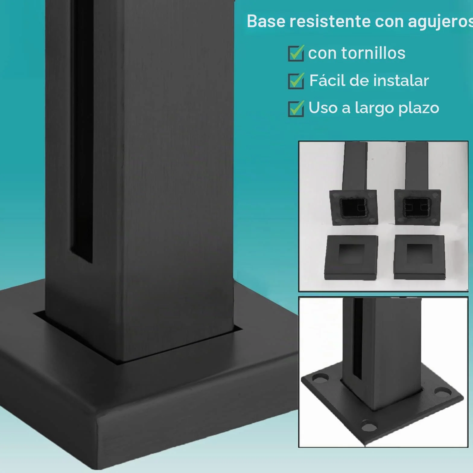 Glass Balustrade Post Clamp, Terrace Balcony Deck Glass Panel Post, 60/70/80/90/100/110/120/130 cm Tall Baluster Column Kit, 304 Stainless Steel Fence Support System ( Color : Mid Post , Size : Height