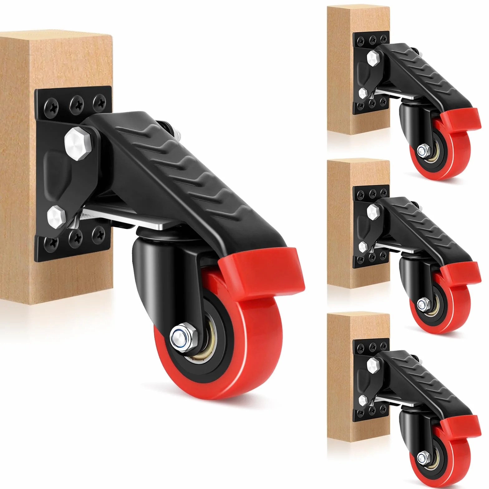 W B D WEIBIDA 63.5MM Ruedas para Bancos de Trabajo, Ruedas para Muebles Pesados Capacidad de Carga 300KG, Soporte Grueso y Ruedas Que no Dejan Marcas, Ruedas Giratorias para Armario, Mesa, Set de 4
