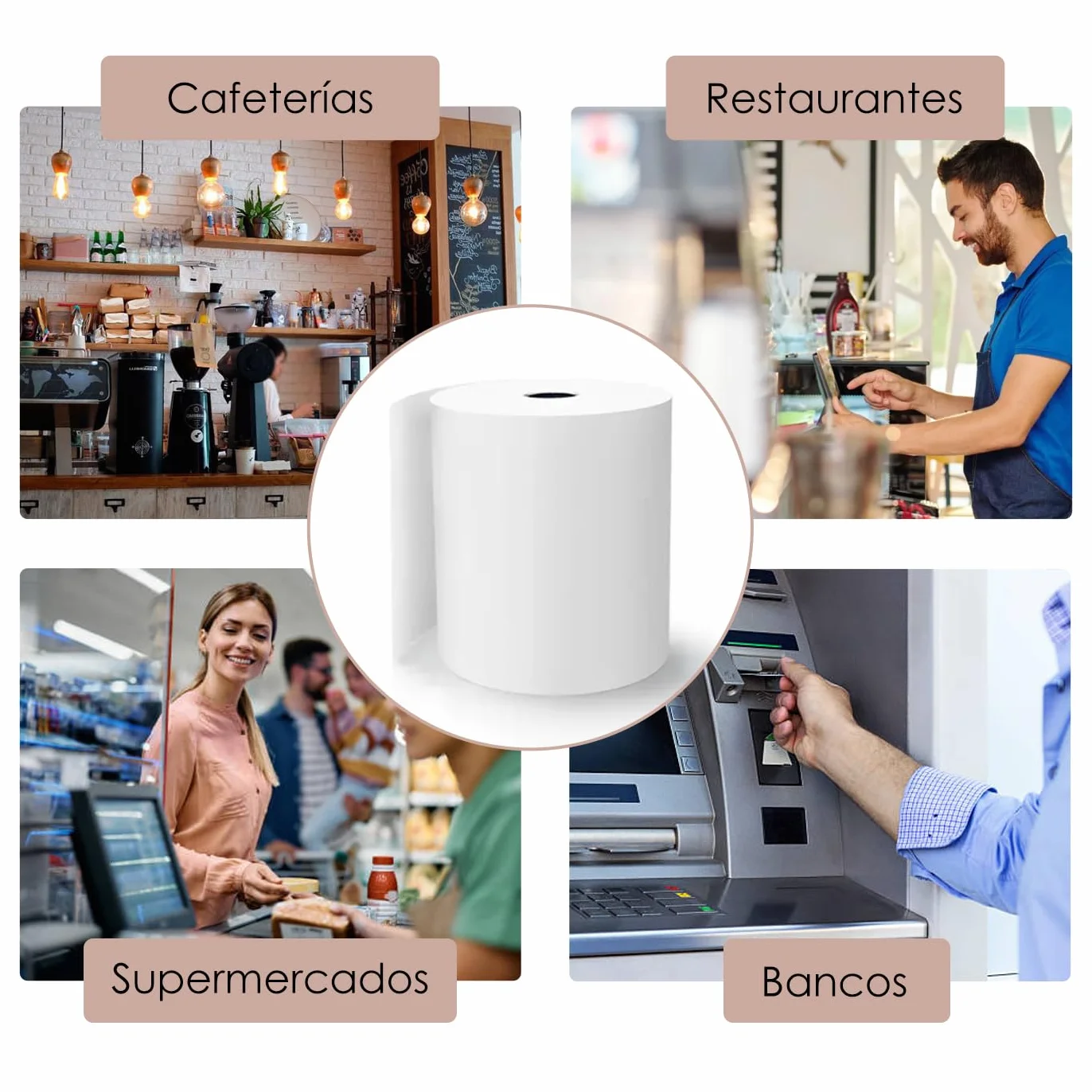 MERCURY TEXTIL - Rollo de Papel Térmico de 80x80x12mm Sin Bisphenol A, para Impresora Térmica, Rollos de Papel de Ticket, Caja Registradora, Recibos,Básculas (6 Rollos)