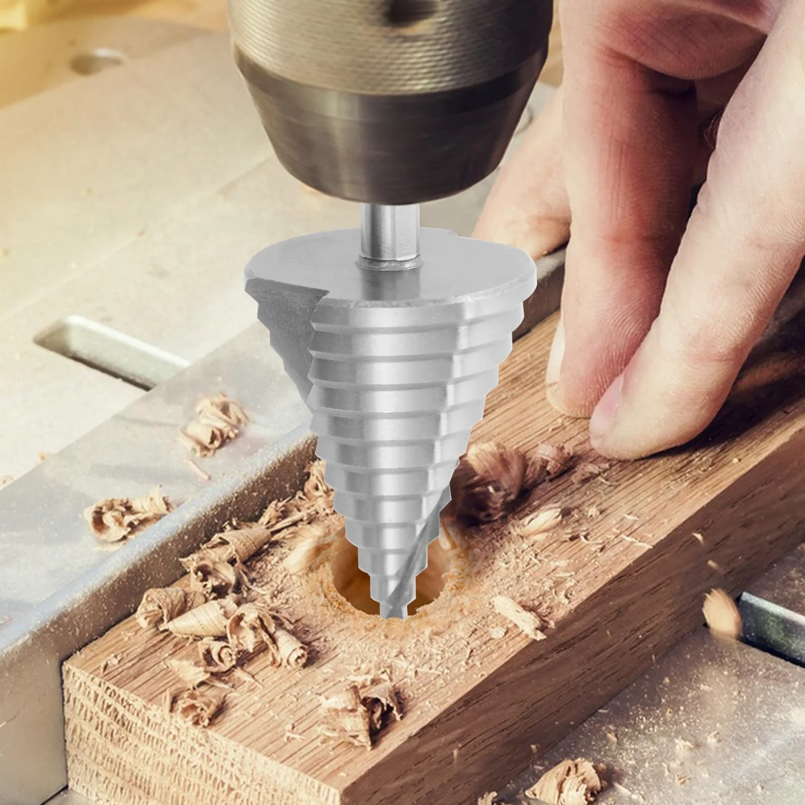 Broca escalonada de 6 a 60 mm de diámetro, broca cónica de precisión (vástago de 11,5 mm), juego de brocas escalonadas de metal para metal, madera y plástico
