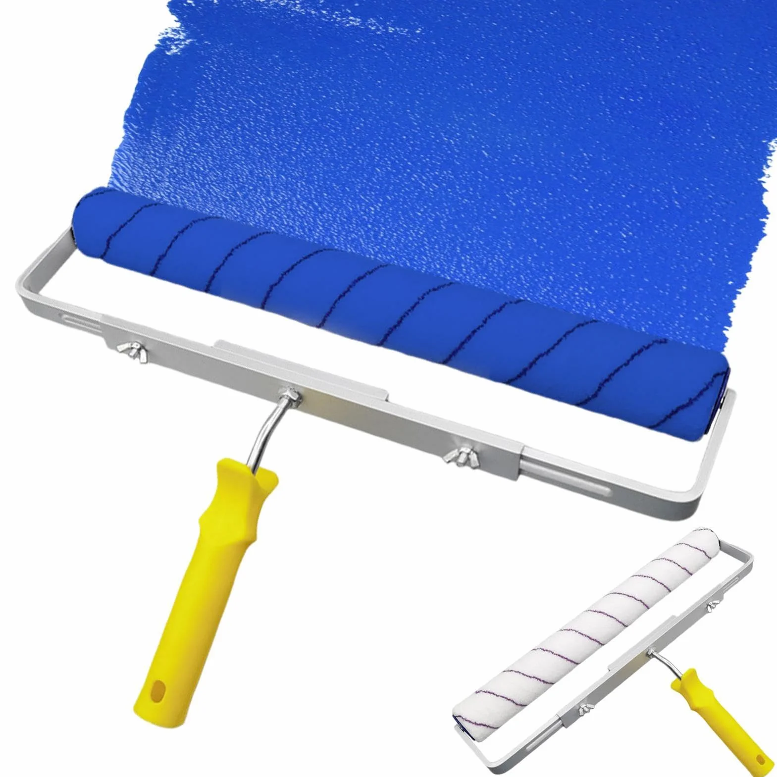 Juego de rodillos de pintura de microfibra de 18 pulgadas, rodillo sólido resistente para paredes y techos, funda de pintura sin costuras, ideal para mejoras del hogar y uso profesional