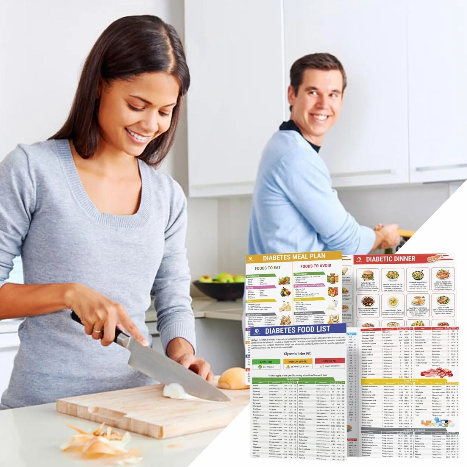 Tabla de alimentos para diabéticos y planificador de comidas bajas en carbohidratos