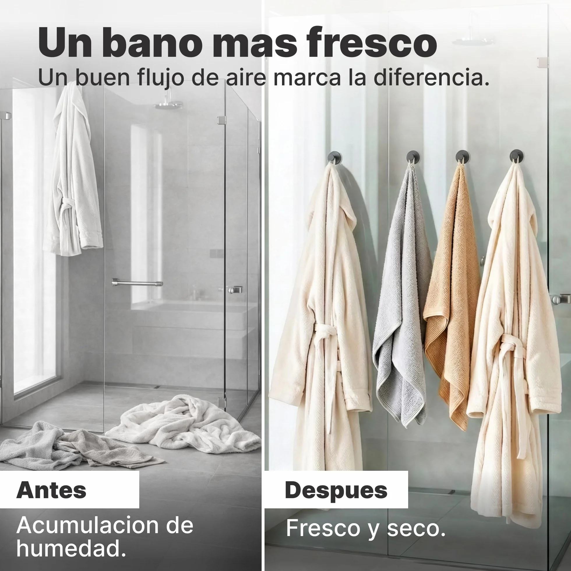 Minismus Ganchos Adhesivos para Pared, Colgadores Adhesivos Resistentes sin Taladro, Colgador Toalla Baño Cocina y Entrada, Ganchos para Colgar con Pomo Redondo, Acero Inoxidable Negro, 6 Unidades