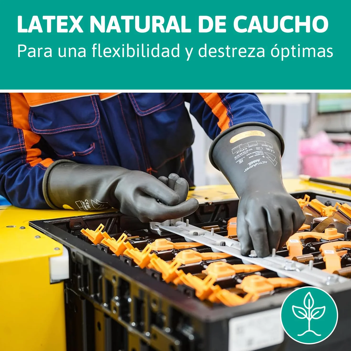 Ansell ActivArmr Guantes Aislantes Dieléctricos, Protección Eléctrica Class 0, Tensión 1000V, Trabajos con Electricidad, Látex de Caucho Natural, 36 cm, Negro, Talla XL, 1 Par
