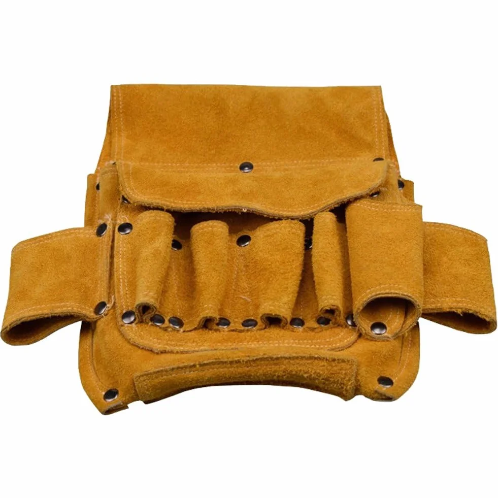 Bolsa De Herramientas De Cuero De Vaca, Organizador Multifunción Para Herramientas De Reparación, Riñonera Resistente Desgaste, Bolsa De Almacenamiento Para Carpintero, Electricista Y Carpintero.