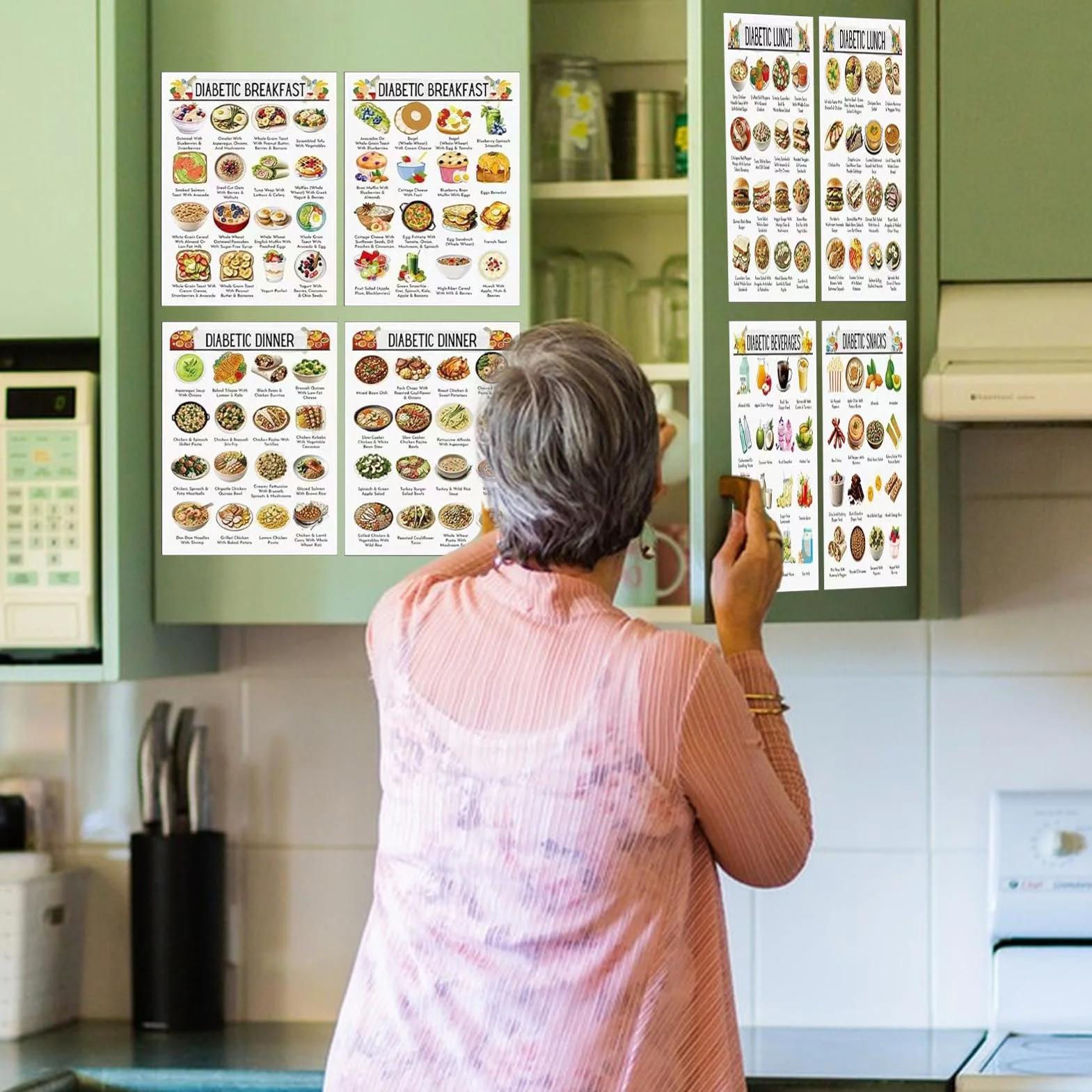 Tabla de Alimentos Diabéticos - Cartas Murales Planificador de Comidas