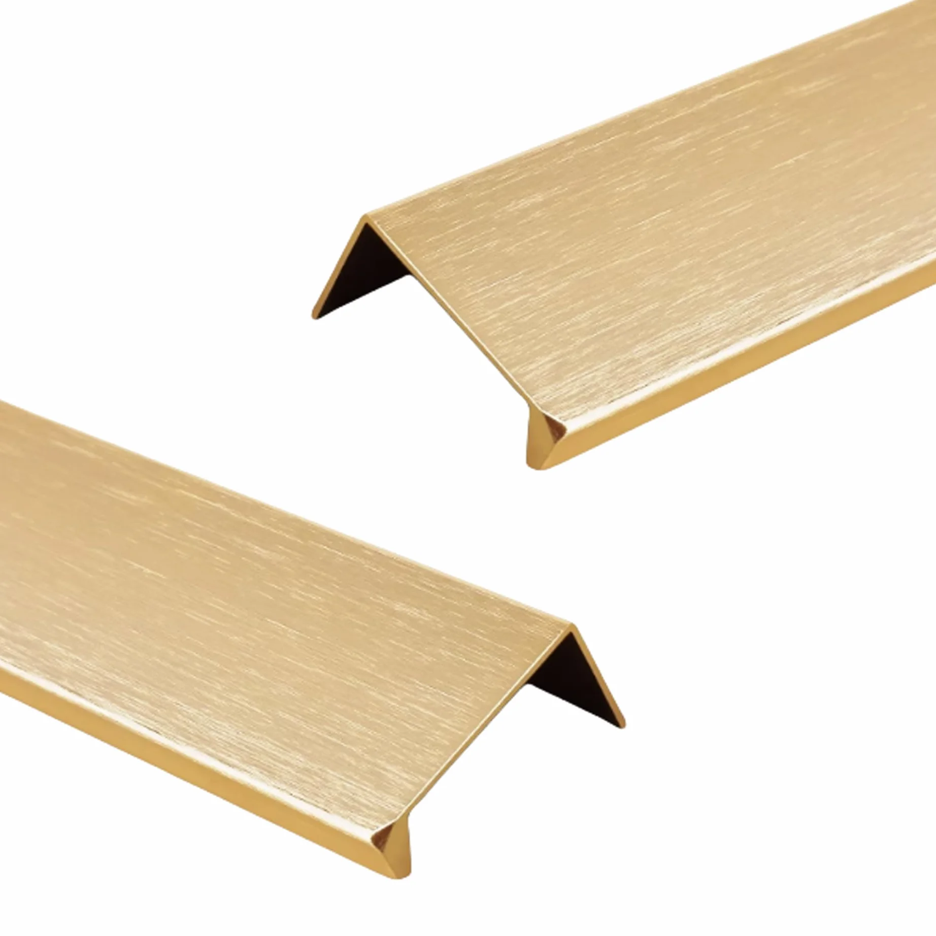 Tiradores Ocultos Aleación de Aluminio Manijas Para Muebles Armarios Cajones Tiradores Cocina Manijas Pomos de Puerta 2 Piezas (Oro Cepillado,Length 1200mm)