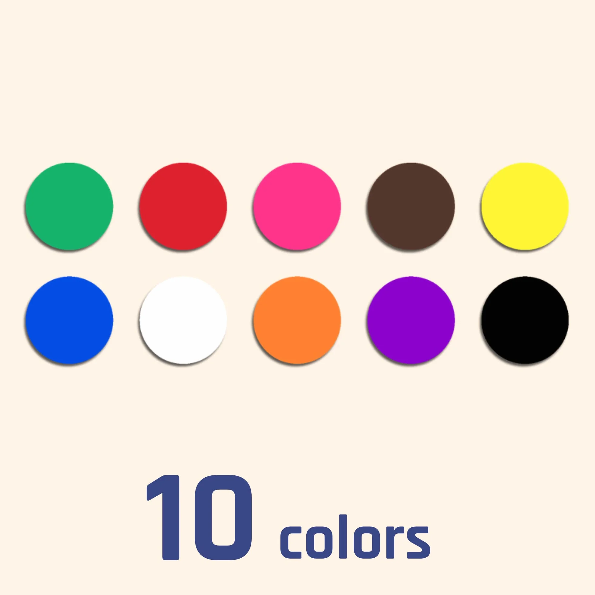 Gomets Colores Surtidos 10mm Pegatinas Redondo Adhesivos Pack 3000 10 Colores