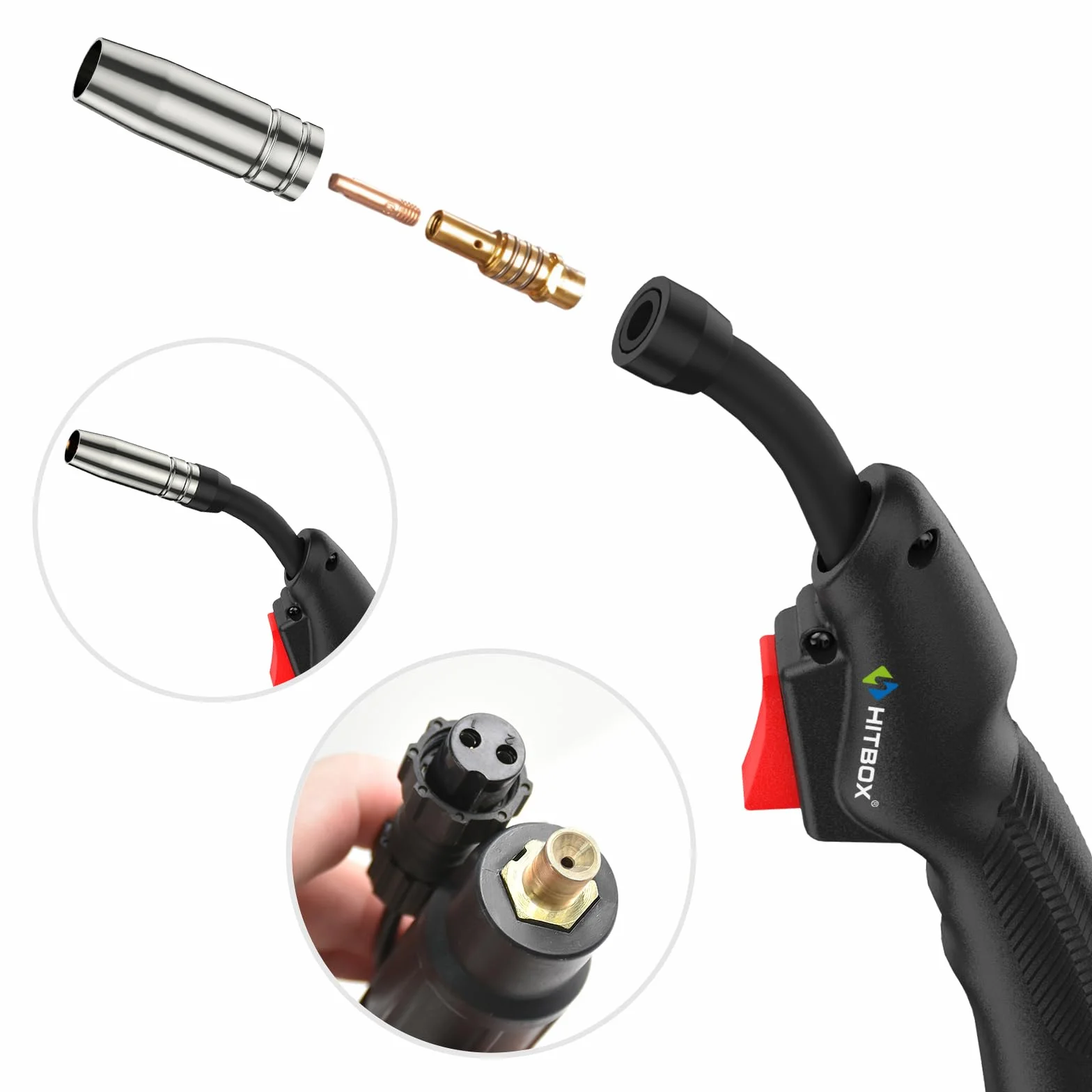 HITBOX MIG Troch MB 14AK, 2,6 m de manguera, conector Euro, para máquina de soldadura MIG MAG