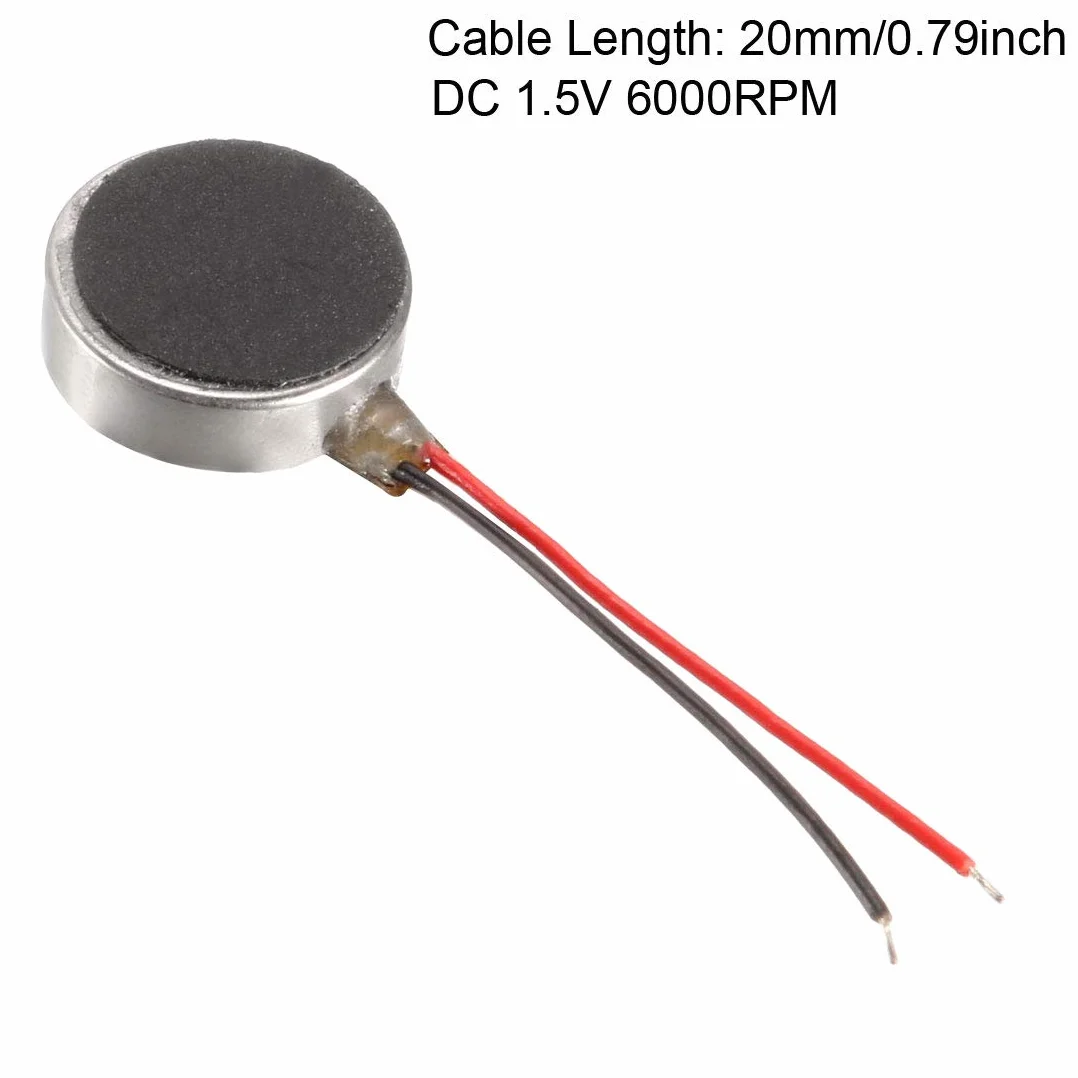 sourcing map Micro Motor de Vibración de Moneda Plana DC 1.5V 6000RPM 3mm 5 unidades
