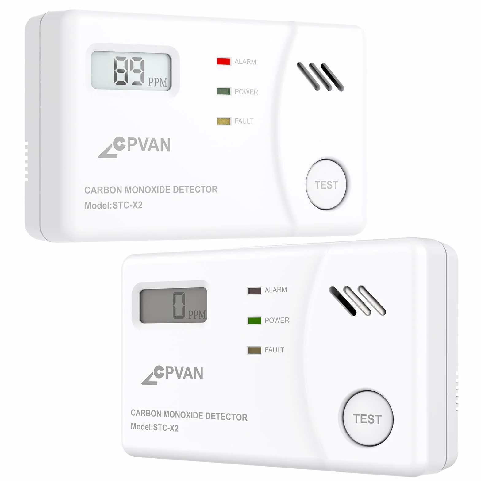 CPVAN Detector de Monóxido de Carbono con Pantalla LCD, Capteur 10 Años CO Gas Alarma con Batería Reemplazable, Norma Europea EN50291