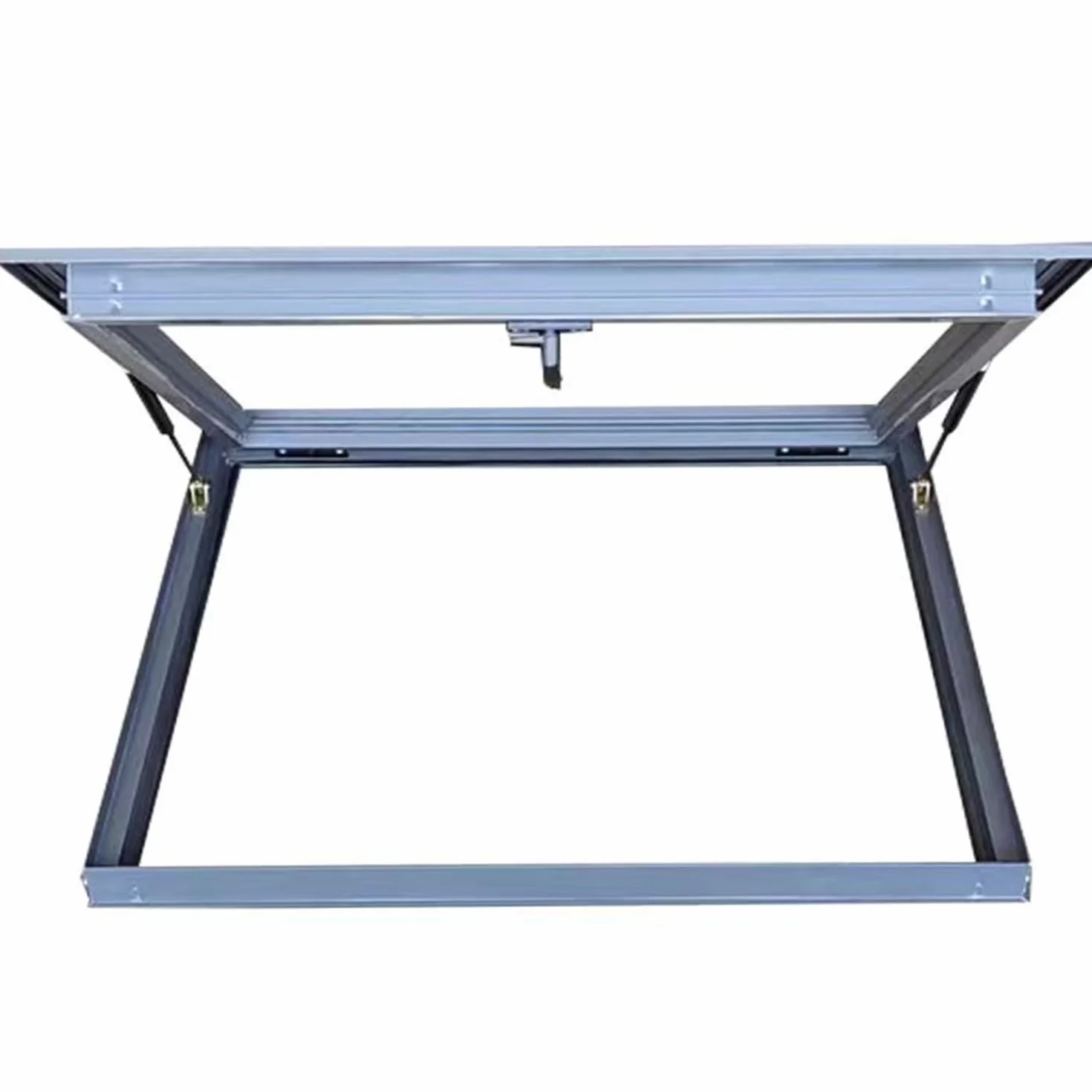 Resistente a la Lluvia aleación de Aluminio Claraboya Techo,Sótanos escotilla Acceso Techo con acristalamiento,para azoteas, áticos, sótanos,Gris,60×60cm