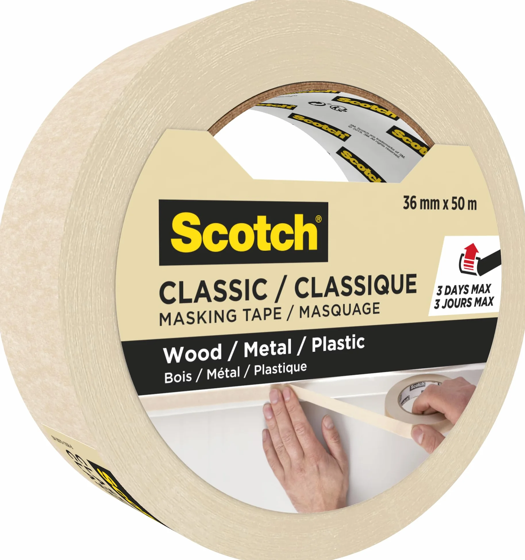 ScotchBlue, Scotch Classic Masking Tape, 16 Rolls 36mm x 50m - Adhesion - Painters Masking Tape for Indoor Painting and Decorating