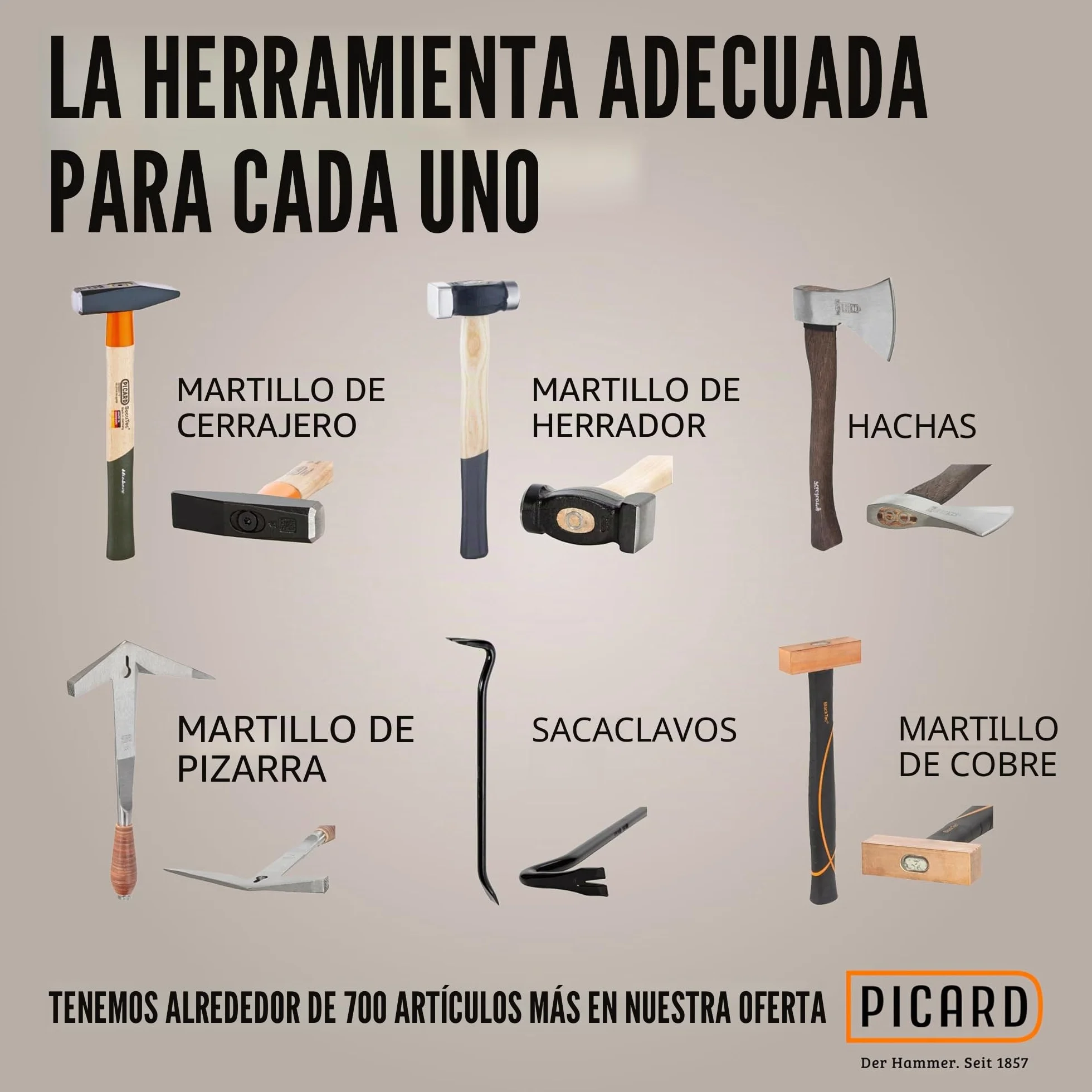 PICARD Martillo de carpintero Pink Edition, n.º 626M 760 g, liso, soporte magnético para clavos, certificado GS y certificado VPA, protección contra la corrosión, mango ergonómico, 32 cm de longitud
