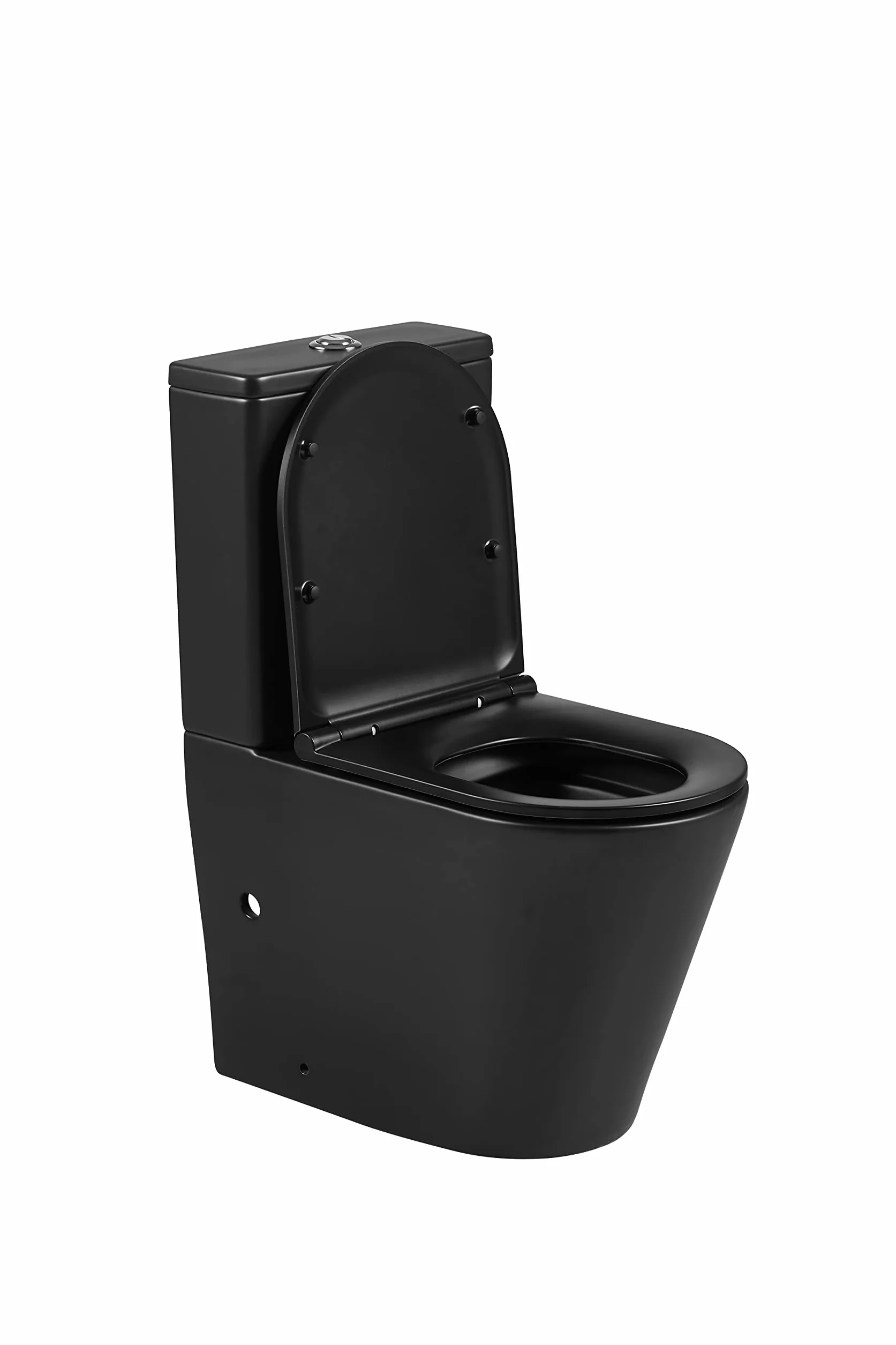 Inodoro BTW Turin Compacto | 7 Años de garantía | Color Negro Mate | 380x625x825 mm
