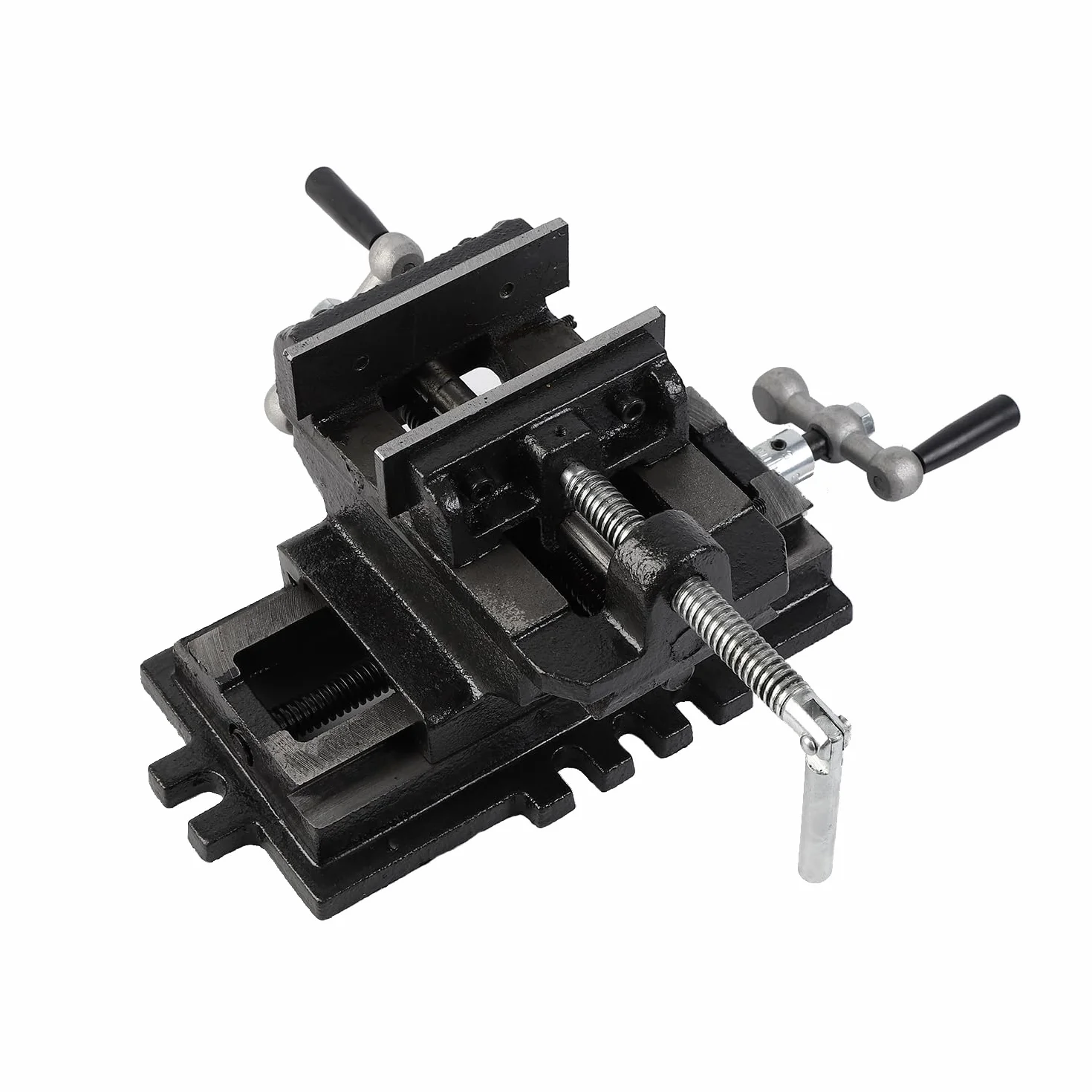 KATSU Tornillo de Banco Cruzado 3" 75mm, Resistente Tornillo de Prensa de Taladro de Banco de Mesa de Deslizante Cruzado Mecánico de 2 Ejes para Fresadora Taller