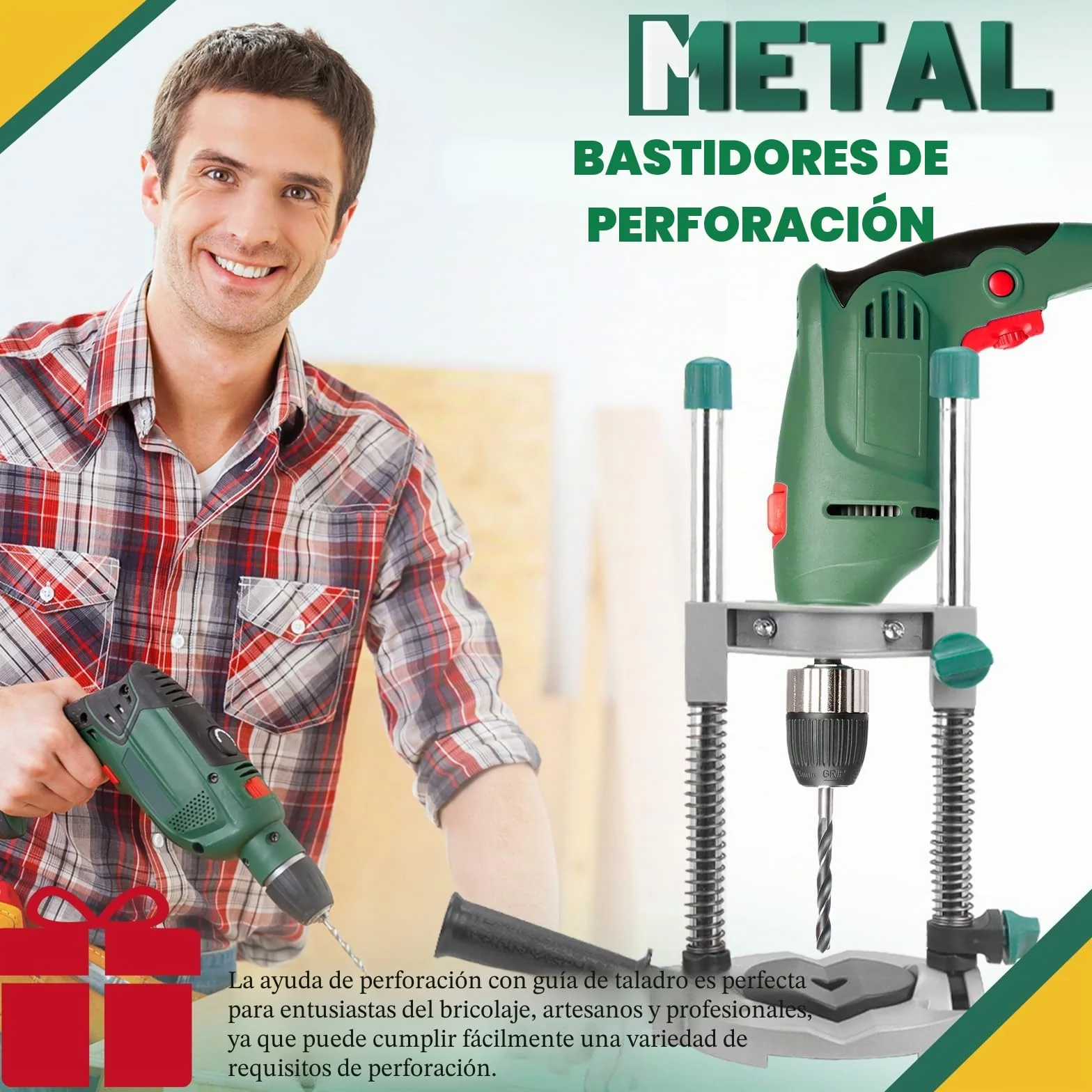 Soporte de perforación con ángulo ajustable, 0~45° ayuda para taladrado angular, taladro de mesa Alzmetall con mango auxiliar adicional, bastidor de perforación móvil para taladrado recto y oblicuo