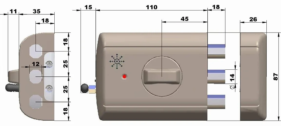 Lince Cerradura electrónica Invisible con Alarma SUPRATONIK, Oro