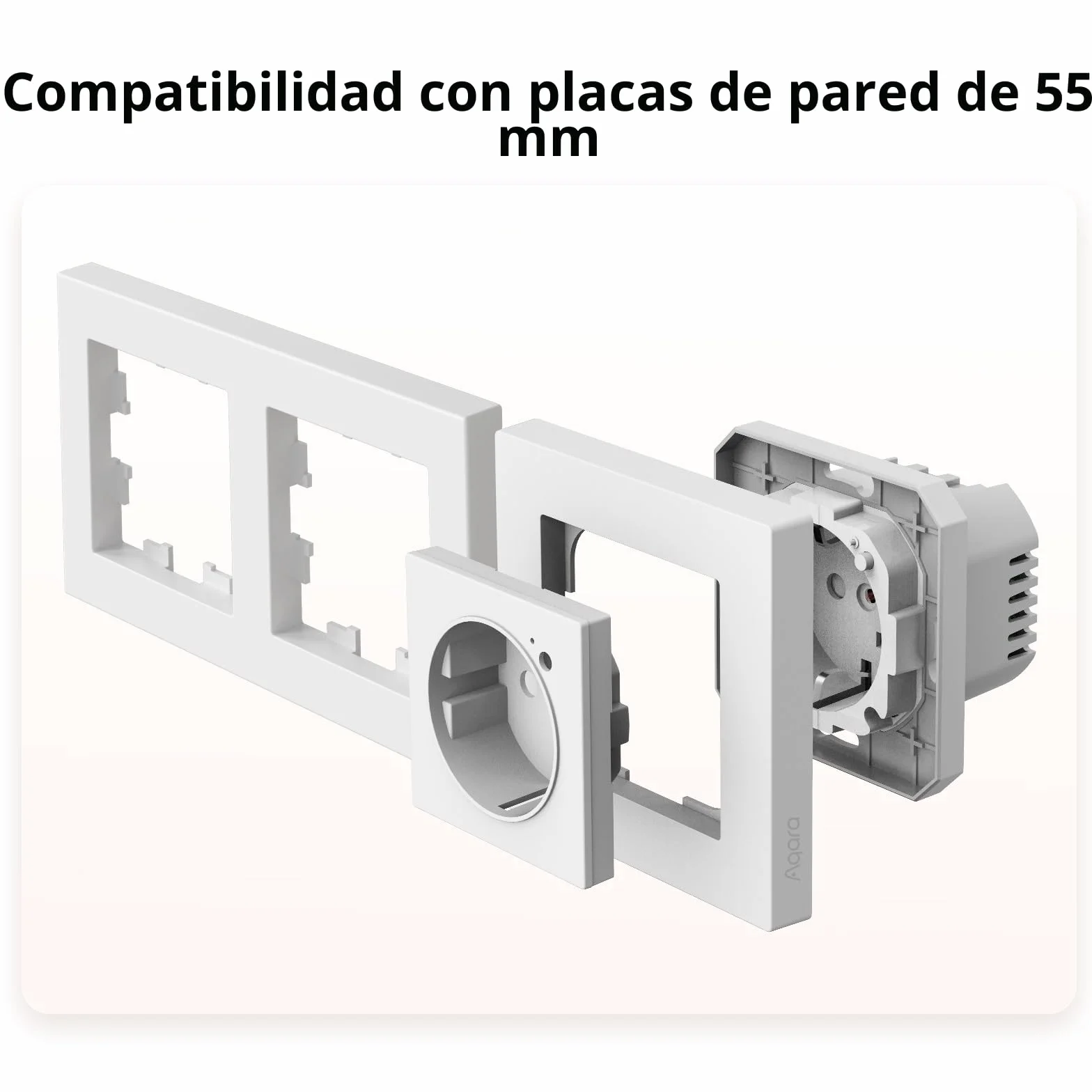 Aqara Enchufe Pared H2 EU, Requiere Zigbee 3.0 HUB,16A, Programación | Matter, Monitoreo Energía y Protección Energía, Modo Temporizador y Control Voz,Compatible HomeKit, Alexa, Google Home, IFTTT