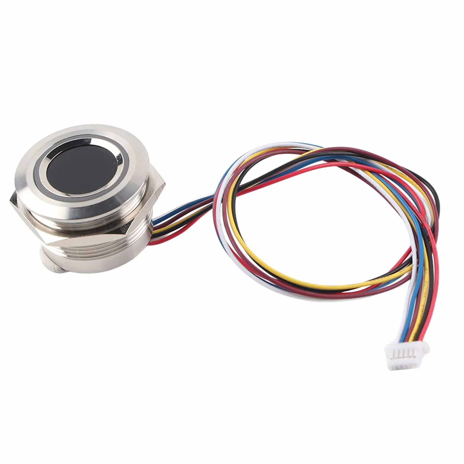 Yosoo Health Gear Módulo de Sensor de Lector de Huellas Dactilares Escáner de Huellas Dactilares, Módulo de Identificación de Huellas Dactilares Capacitivo Circular R503 con Luz Indicadora de