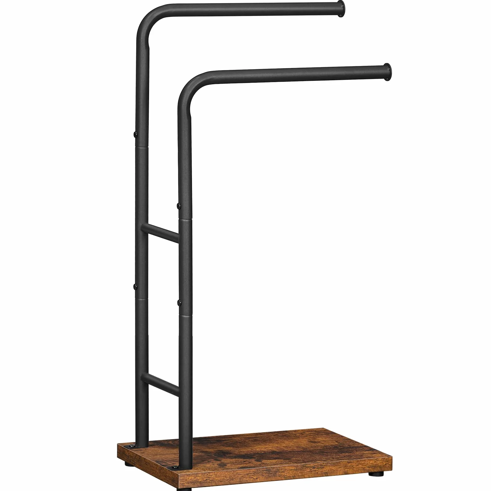 HOOBRO Toallero de Pie, Toallero de Baño con 2 Barra, 40 x 24 x 80,5 cm, Toallero Escalera, Marrón Rústico y Negro EBF24LB01G1