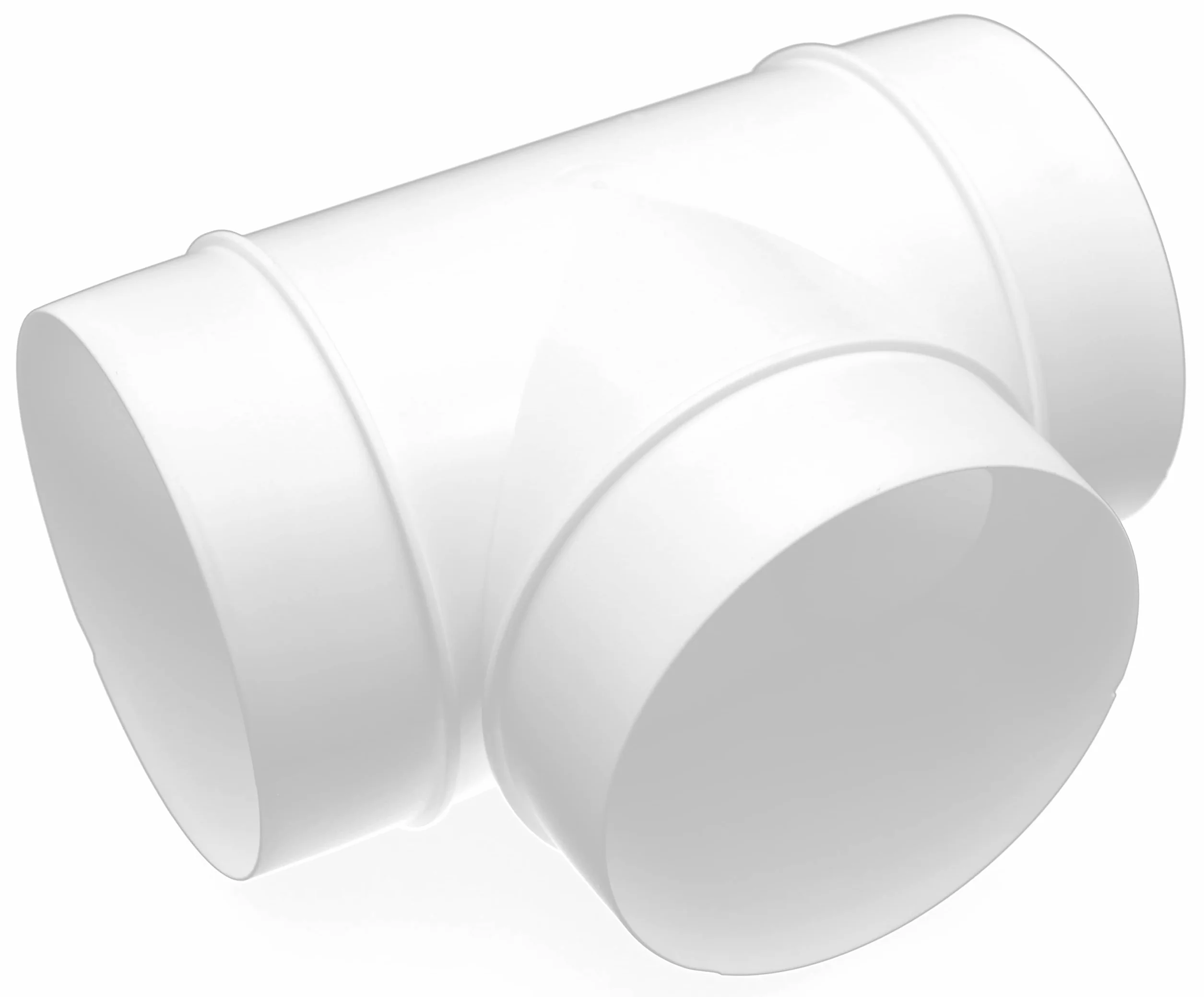 H&C VENT 100mm Conector Pieza en T para Ventilación │ Tubo Aire Acondicionado PVC │ Para Tubería Flexible o Sólido │ Conector de Manguera │ Extractor de Baño Cocina Tubo Rejilla Secadora Ventilador