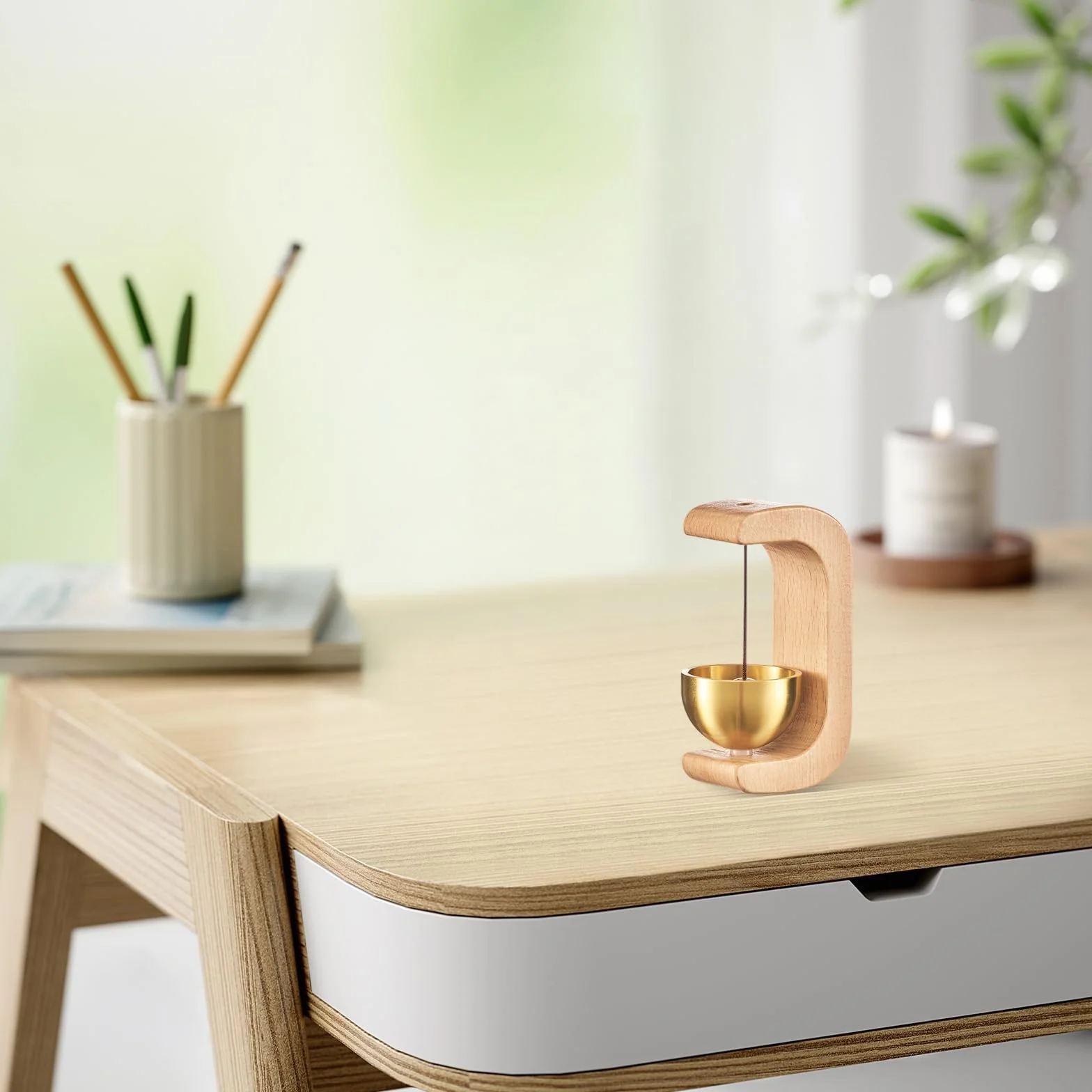 Campana Magnética Timbre Retro sin Taladrar para Puerta de Madera Hogar