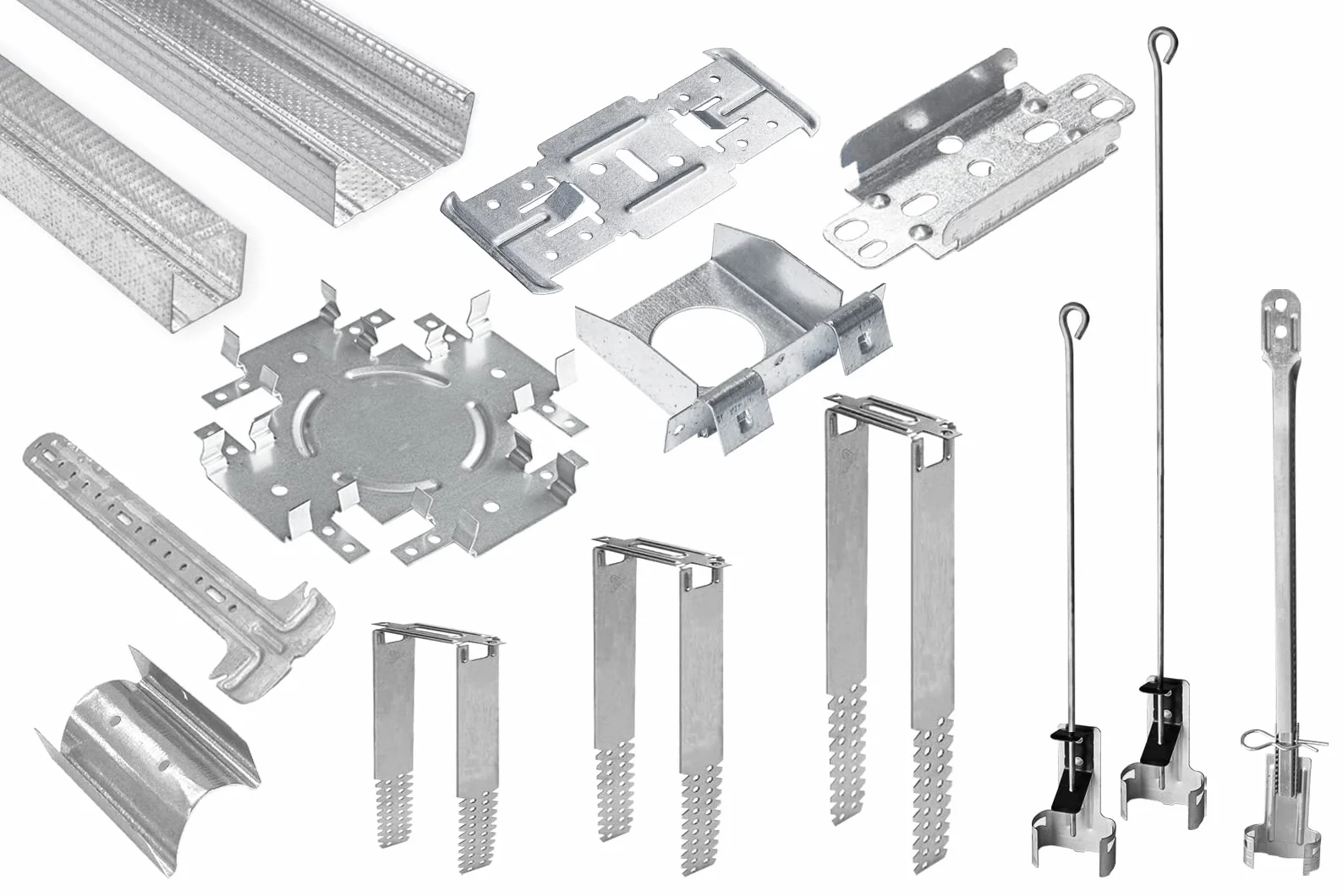 HEXIM UD Perfiles de yeso y accesorios - Colgador directo Rigips Subestructura de techo (100 Colgadores Directos 225mm) Perfiles de Tableros de Yeso Paredes
