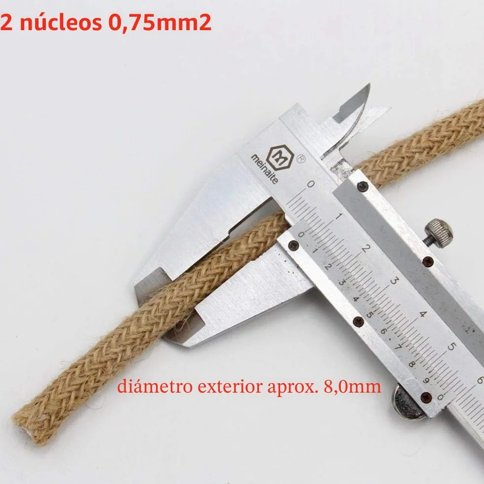 GreenSun Cable Trenzado Vintage - 2 Hilos Cable Electrico 20 Metros Cable Cuerda 2x0,75mm² para Lámparas de Araña, Lámparas DIY, Beige