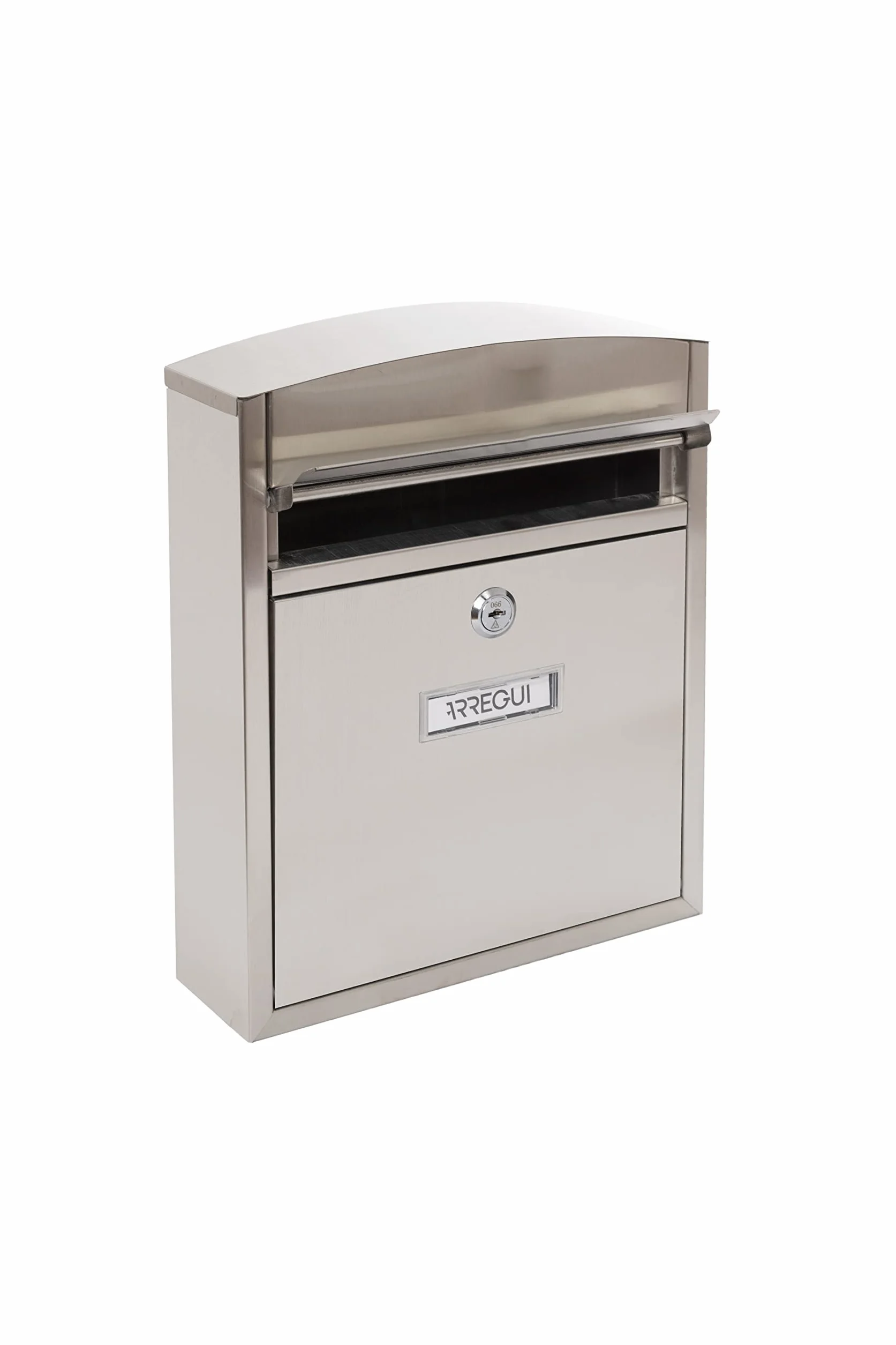 ARREGUI Compact E5737 Buzón Exterior de Acero Inoxidable, Tamaño S (Correo DIN A5) - 28.5 x 24 x 9.5 cm, Buzón de Pared Pequeño, Buzón de Correo Individual, Antilluvia, Anticorrosivo, Inox