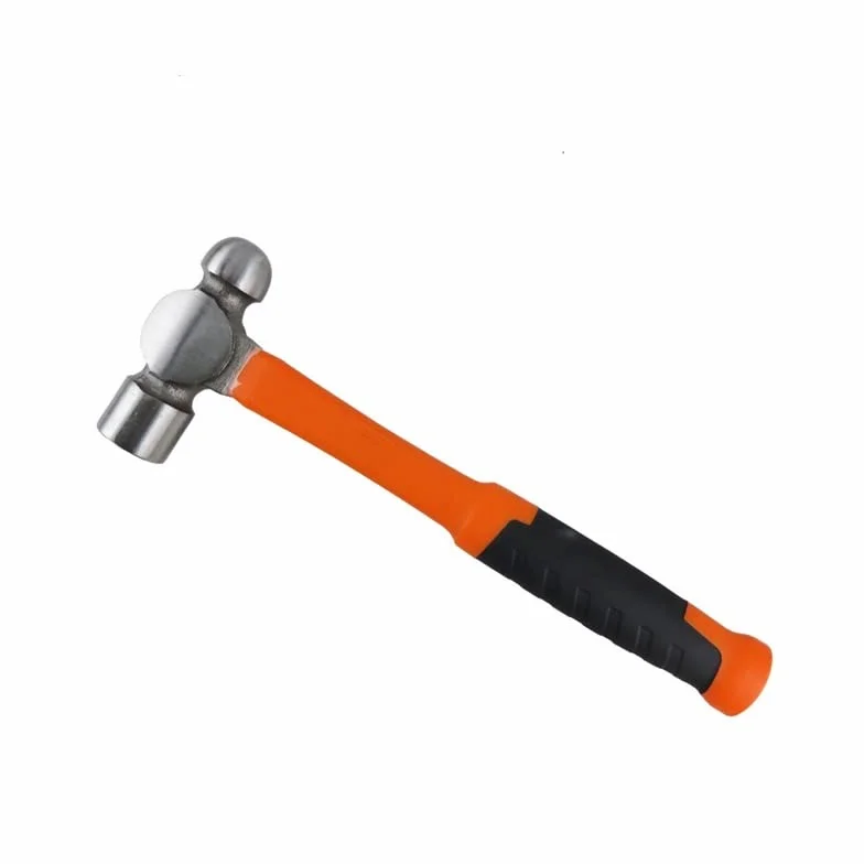 Yaoqijie Martillo de bola de 1 libra 1.5 libras 2 libras con mango de goma para clavos, martillos de cabeza redonda, martillo de escape de acero de alto carbono, herramientas de mampostería, 1