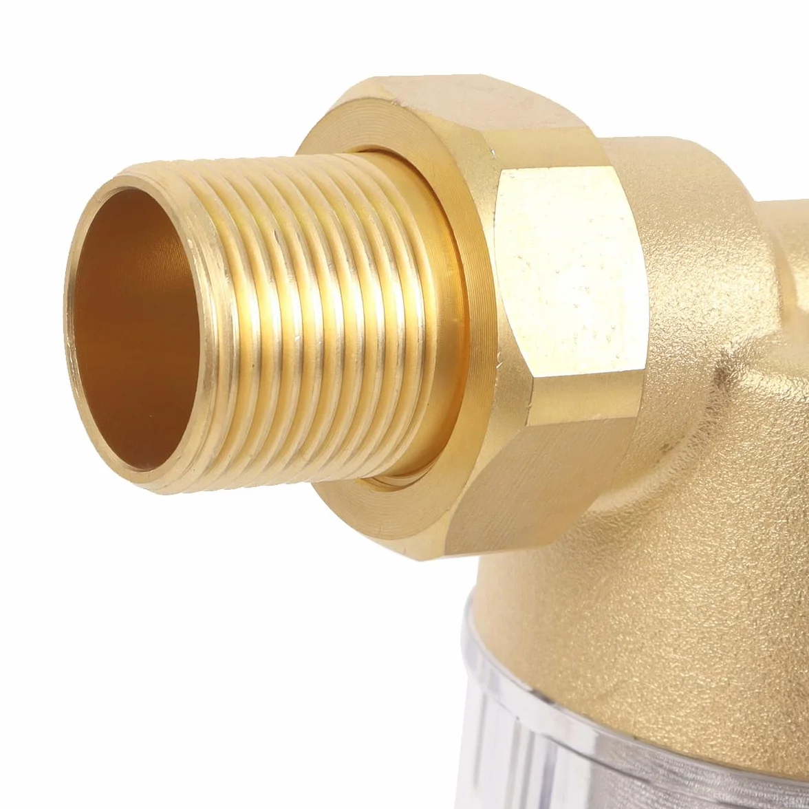 Prefiltro De Agua Para Retrolavado, Filtro De Sedimentos De 3/4 De Pulgada Y 40 Micras Con Adaptador De 1 a 3/4 De Pulgada.