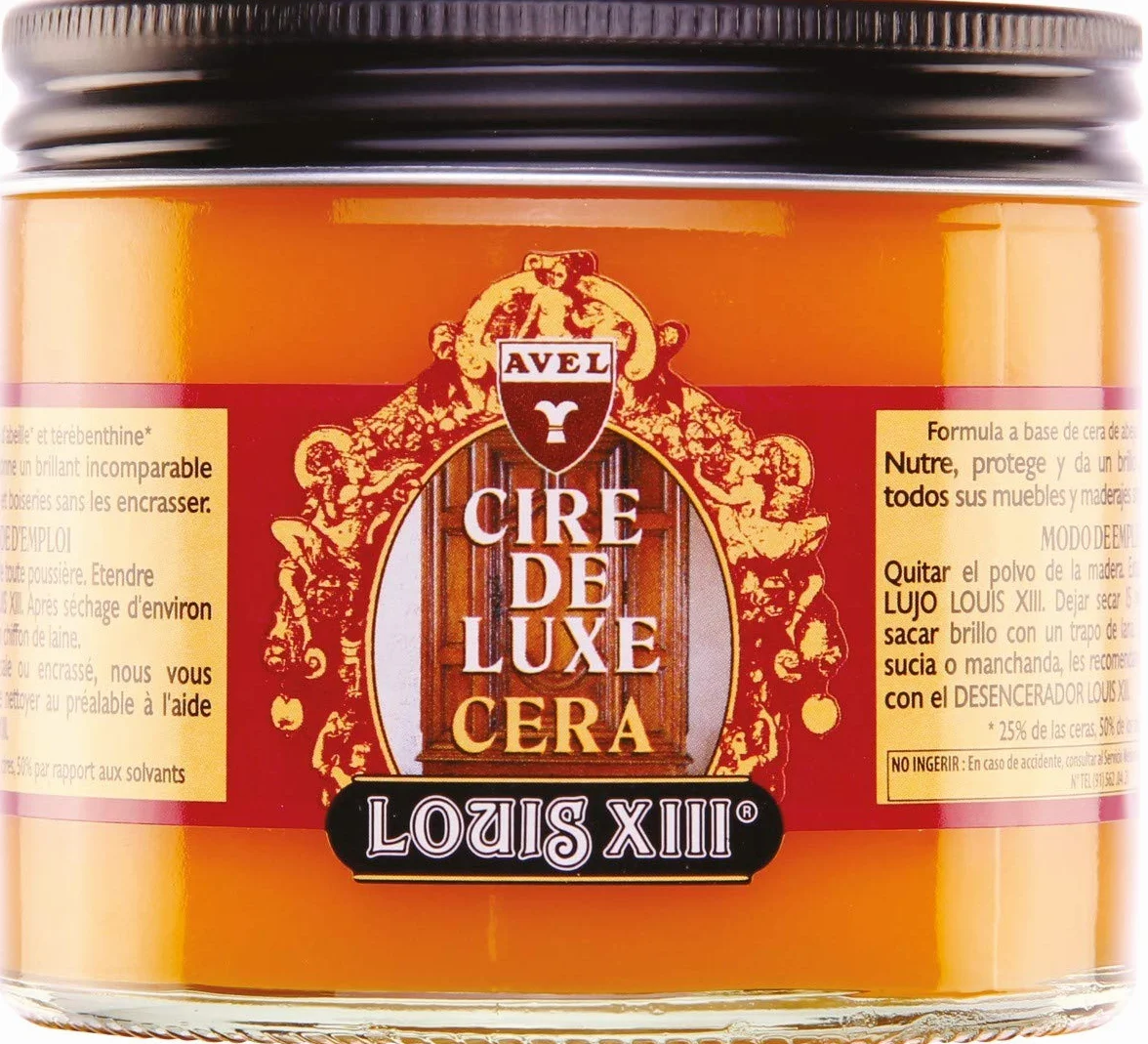 Louis XIII Cera de Lujo para Madera 500 ml – Pasta con Cera de Abeja y Carnauba | Nutre, Protege y Abrillanta | Acabado Satinado Profesional | Roble Medio (33)