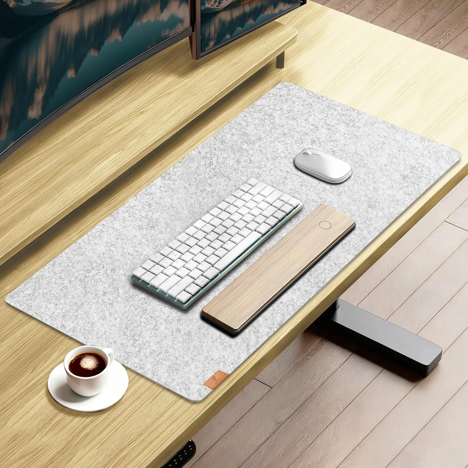 shinfly Alfombrilla de Escritorio de Fieltro,Alfombrilla ratón Grandes 80 x 40 cm,Mouse Pad Desk Mat XXL Antideslizante, Protector Escritorio Silencio para Oficina, Alfombrilla Teclado y Raton
