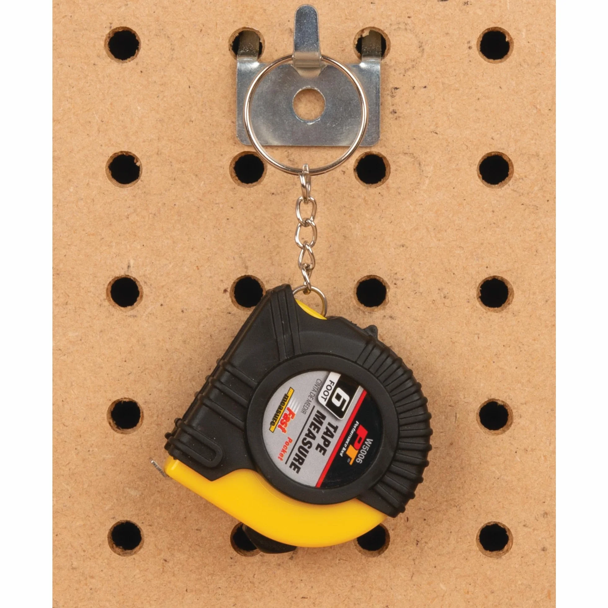 Performance Tool W5006 - Cinta métrica de bolsillo con accesorio para llavero, carcasa duradera para tratamiento áspero