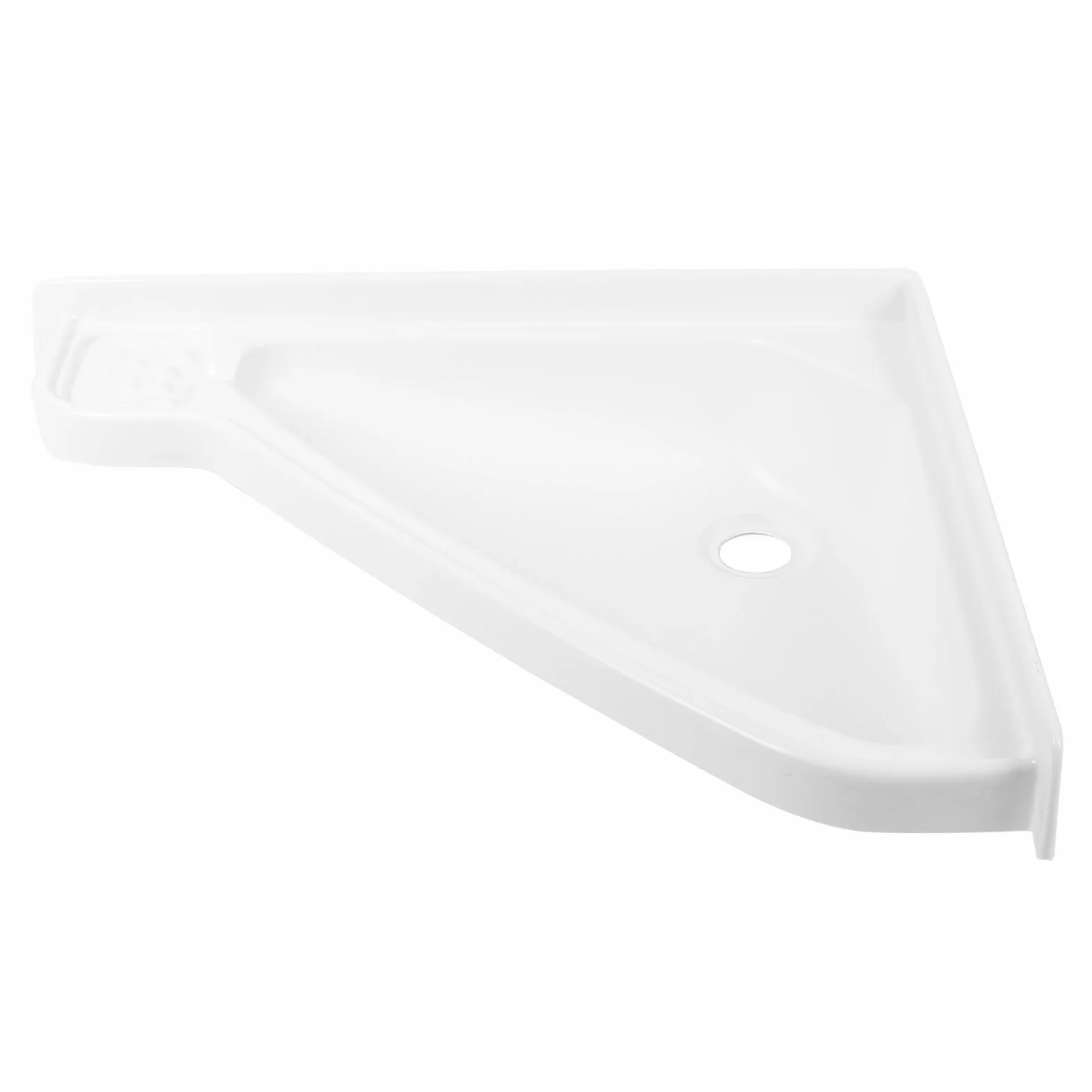 Lavabo esquinero pequeño 41,5 x 35 x 60 cm, plástico blanco para caravana, autocaravana