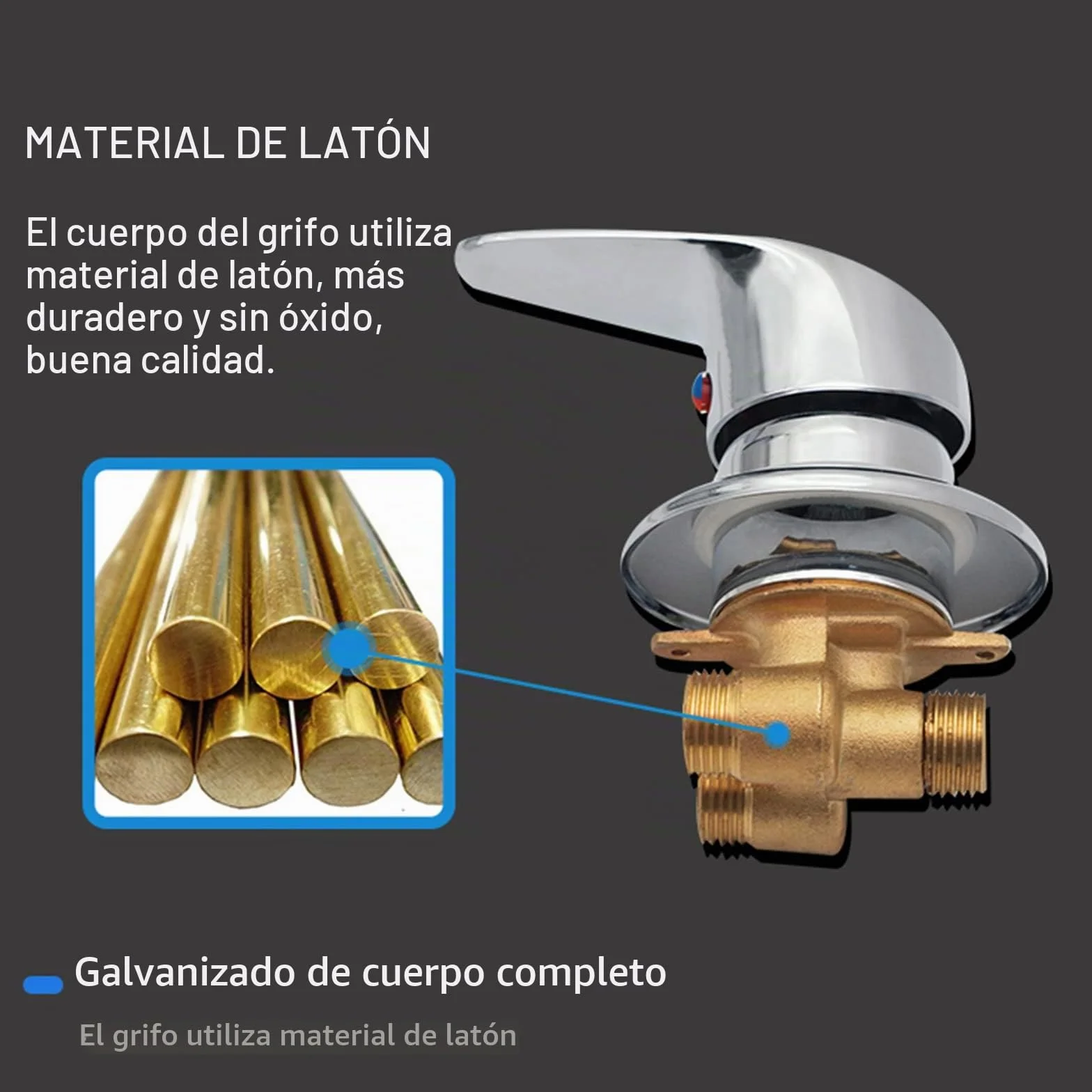 1 Vía Salida Engranaje Rosca Tornillo/Intubación Grifos Ducha Latón Frío y Caliente Desviador Mezclador para Vapor Cabina Baño, Conector G1/2 Válvula Mezcladora Agua, Cartucho Cerámica (Temperatura)